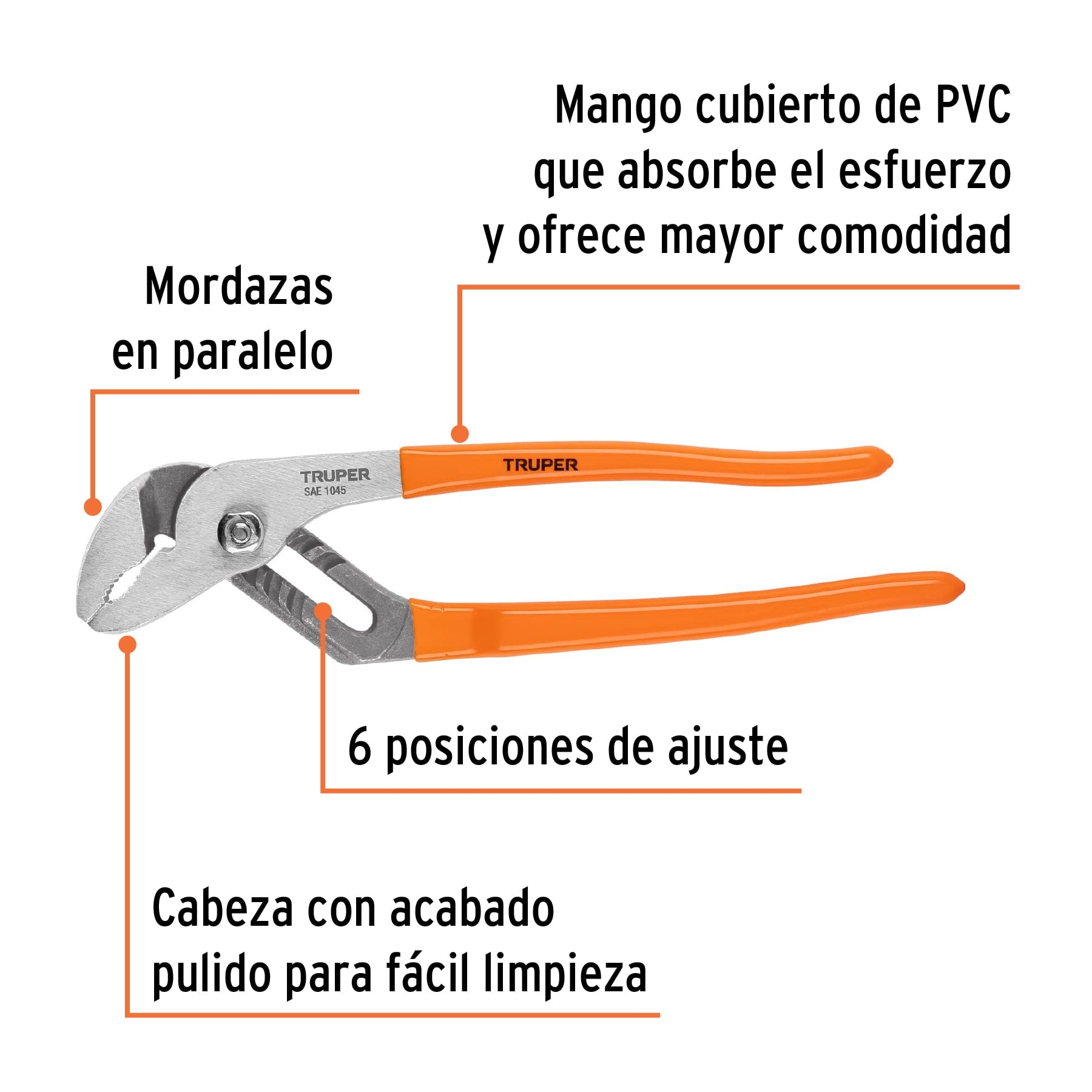 Pinza de extensión 10", mango de vinil