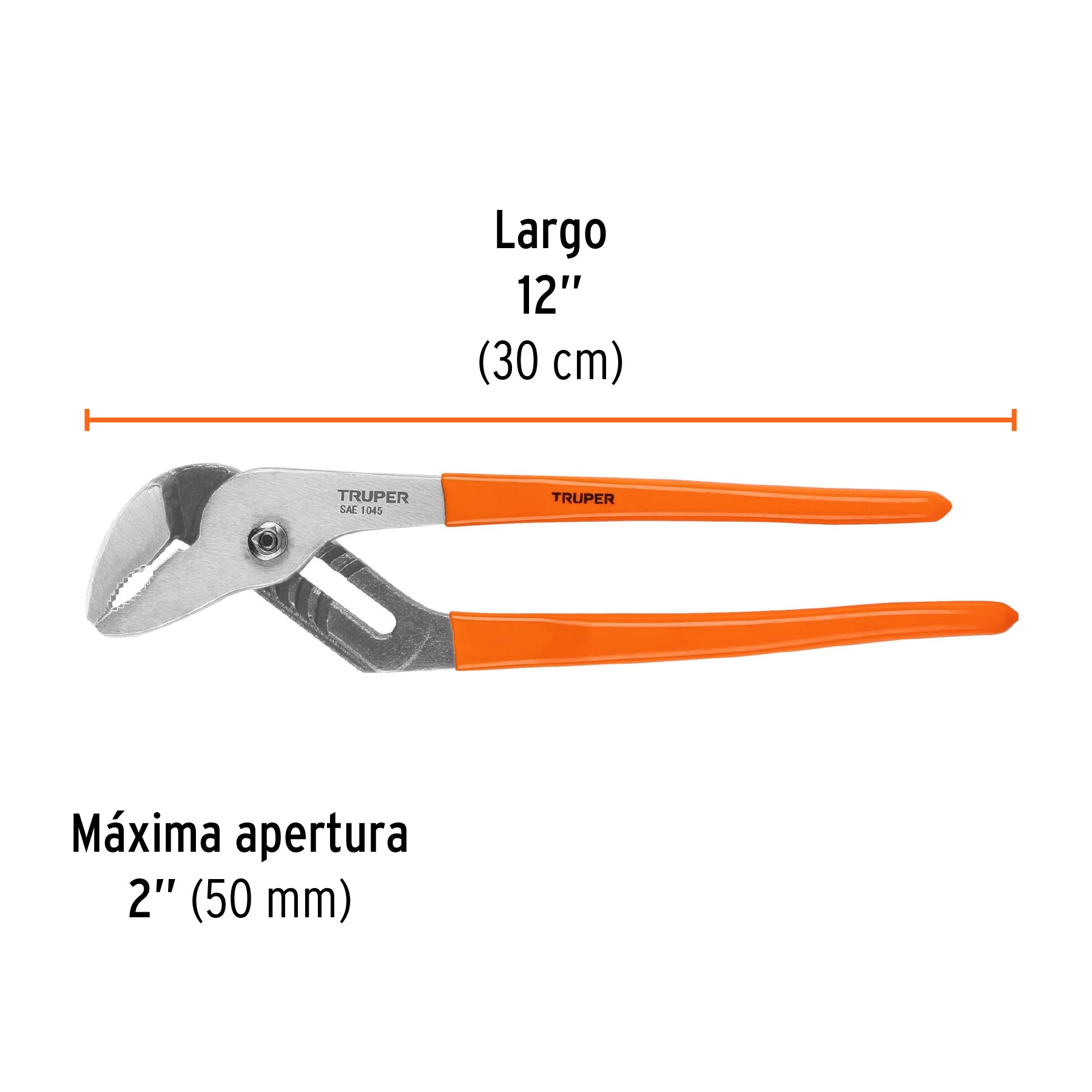 Pinza de extensión 12", mango de vinil