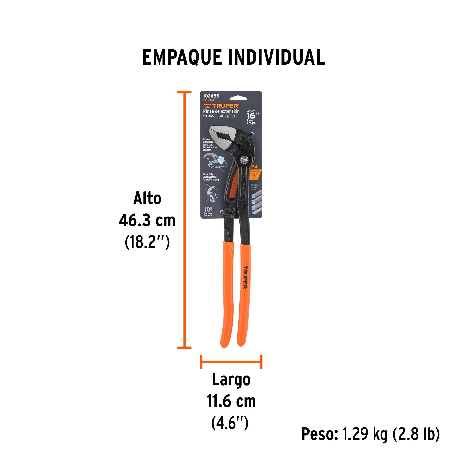 Pinza de extensión 16', mango de PVC, Truper