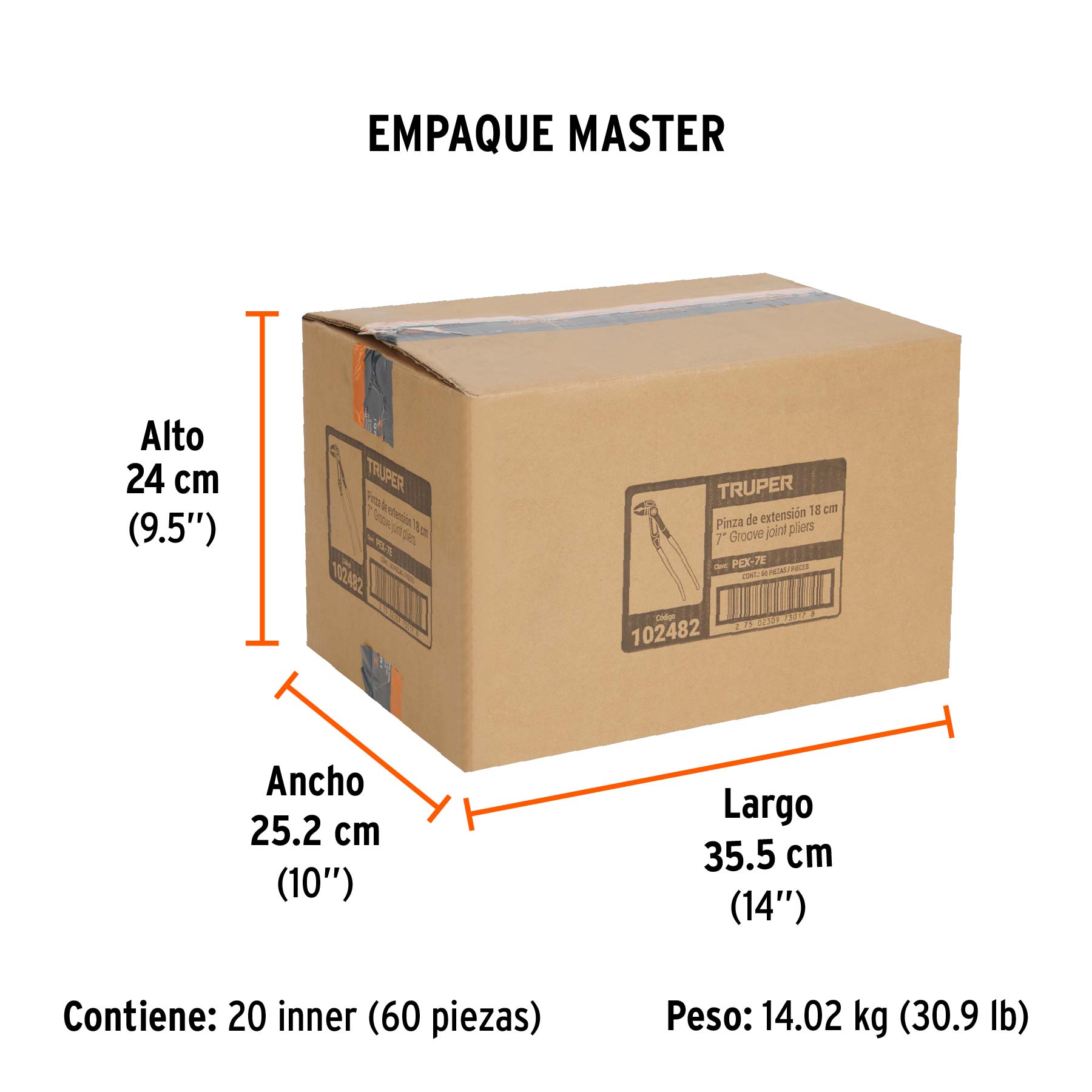 Pinza de extensión 7', mango de PVC, Truper