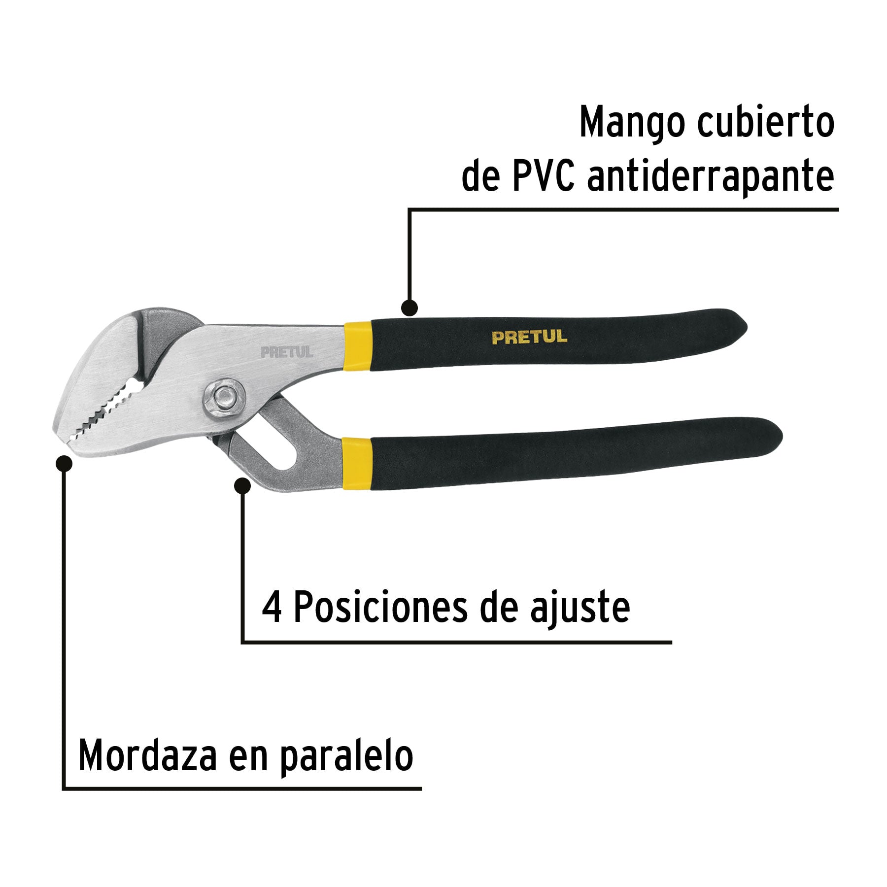 Pinza de extensión 8' mango de vinil, Pretul