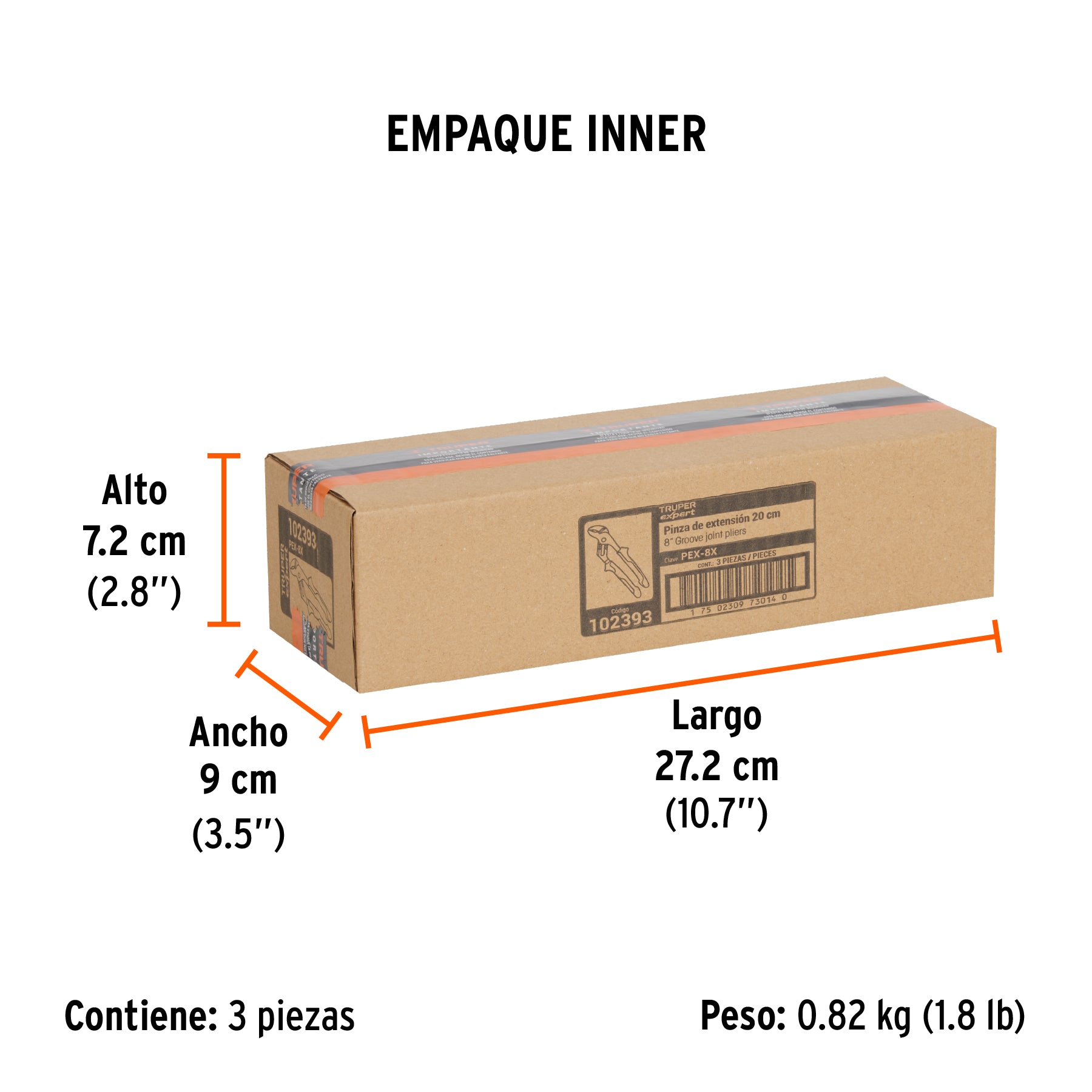 Pinzas de extensión 8' mango Comfort Grip, Truper Expert