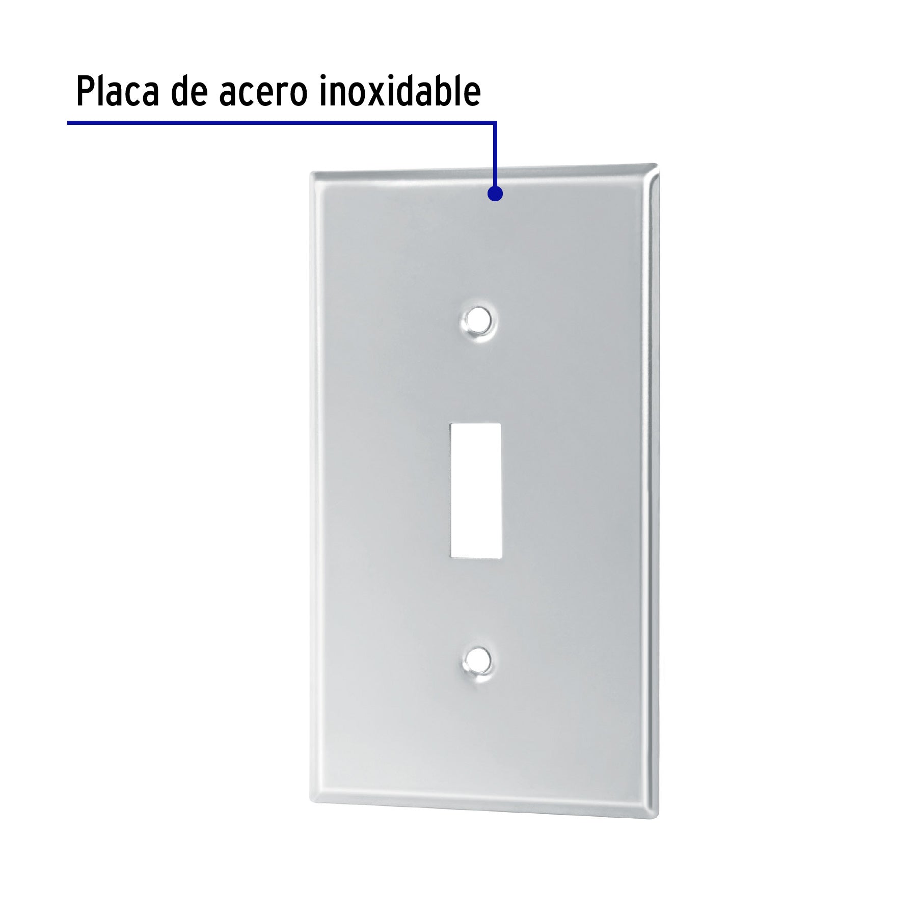 Placa de Acero Inox. para interruptor vertical, Standard