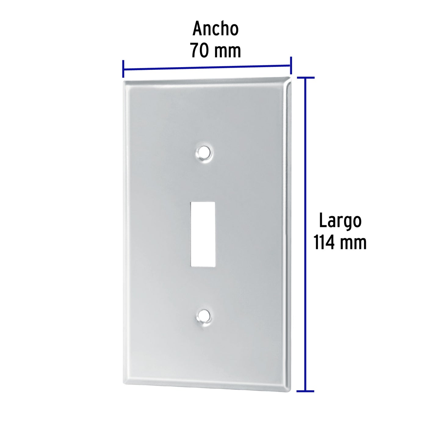 Placa de Acero Inox. para interruptor vertical, Standard