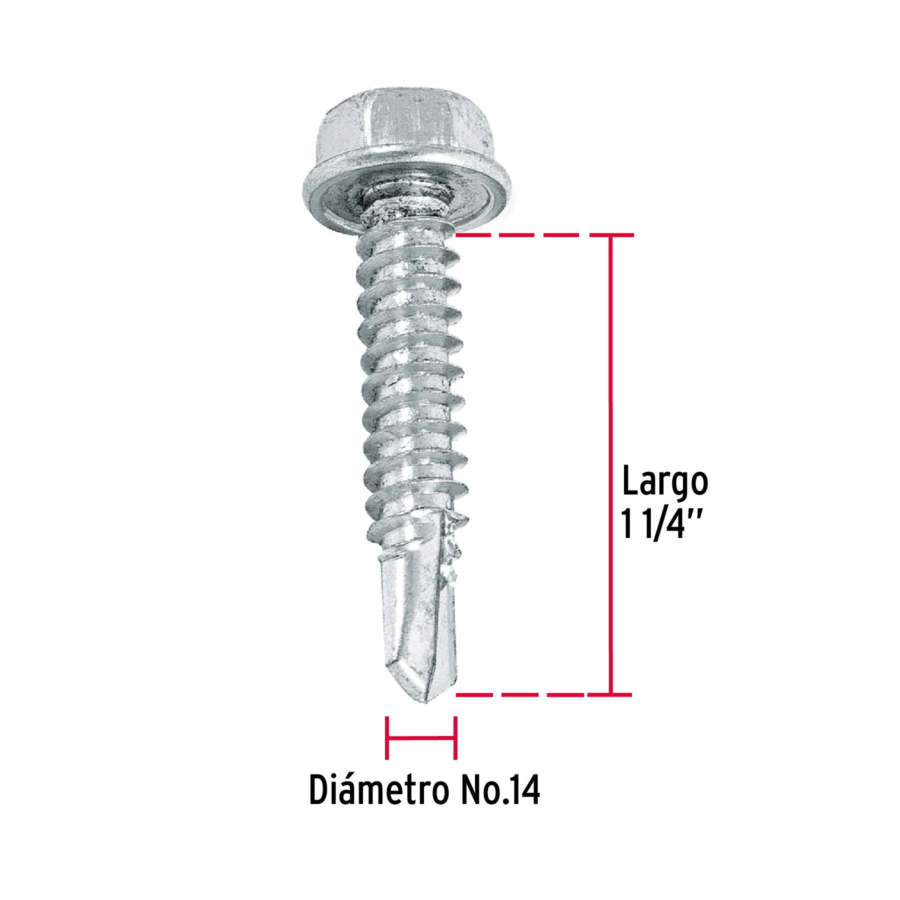 Pijas punta de broca, 1-1/4", caja con 50 pzas
