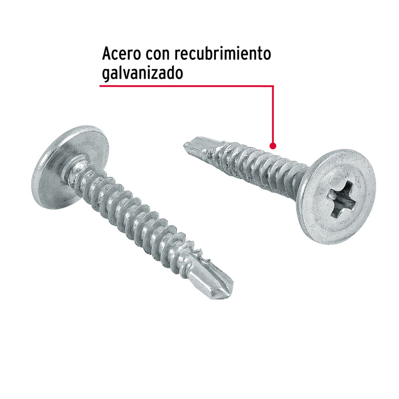 Pijas punta de broca 1", cabeza cruz, caja con 100 pzas