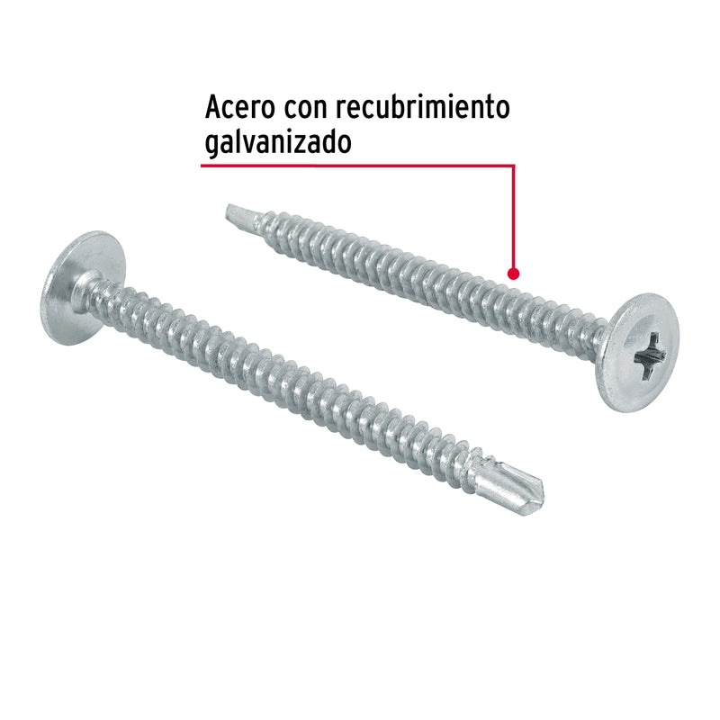 Pijas punta de broca 2", cabeza cruz, caja con 100 pzas