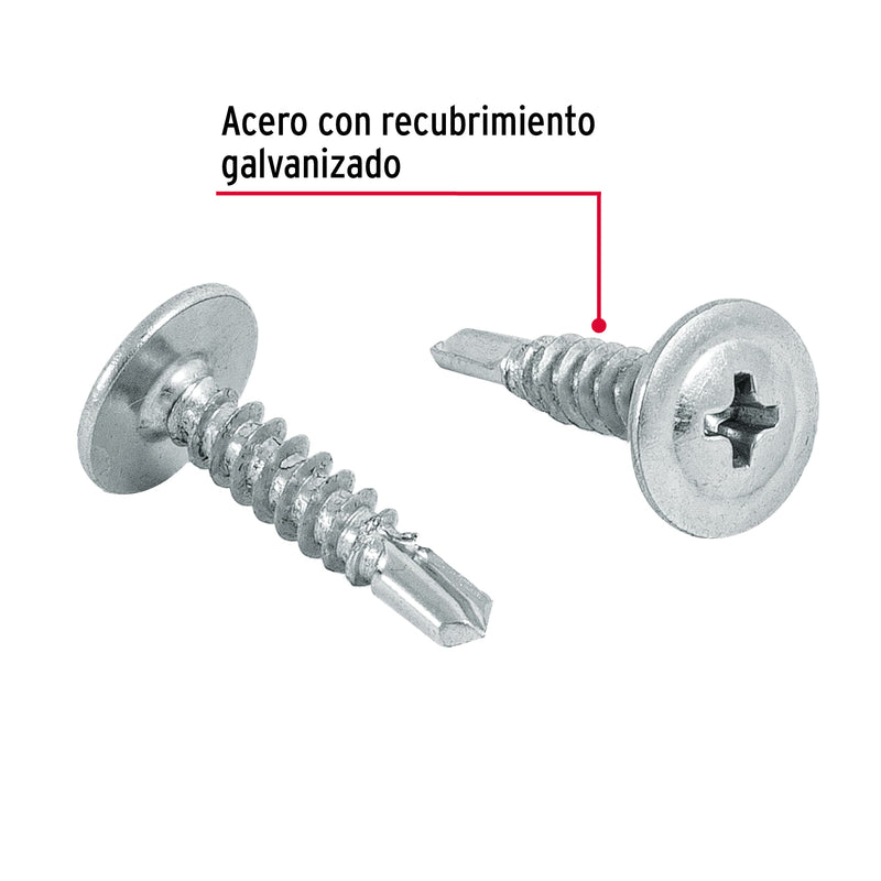 Pijas punta de broca 3/4", cabeza cruz, caja con 100 pzas