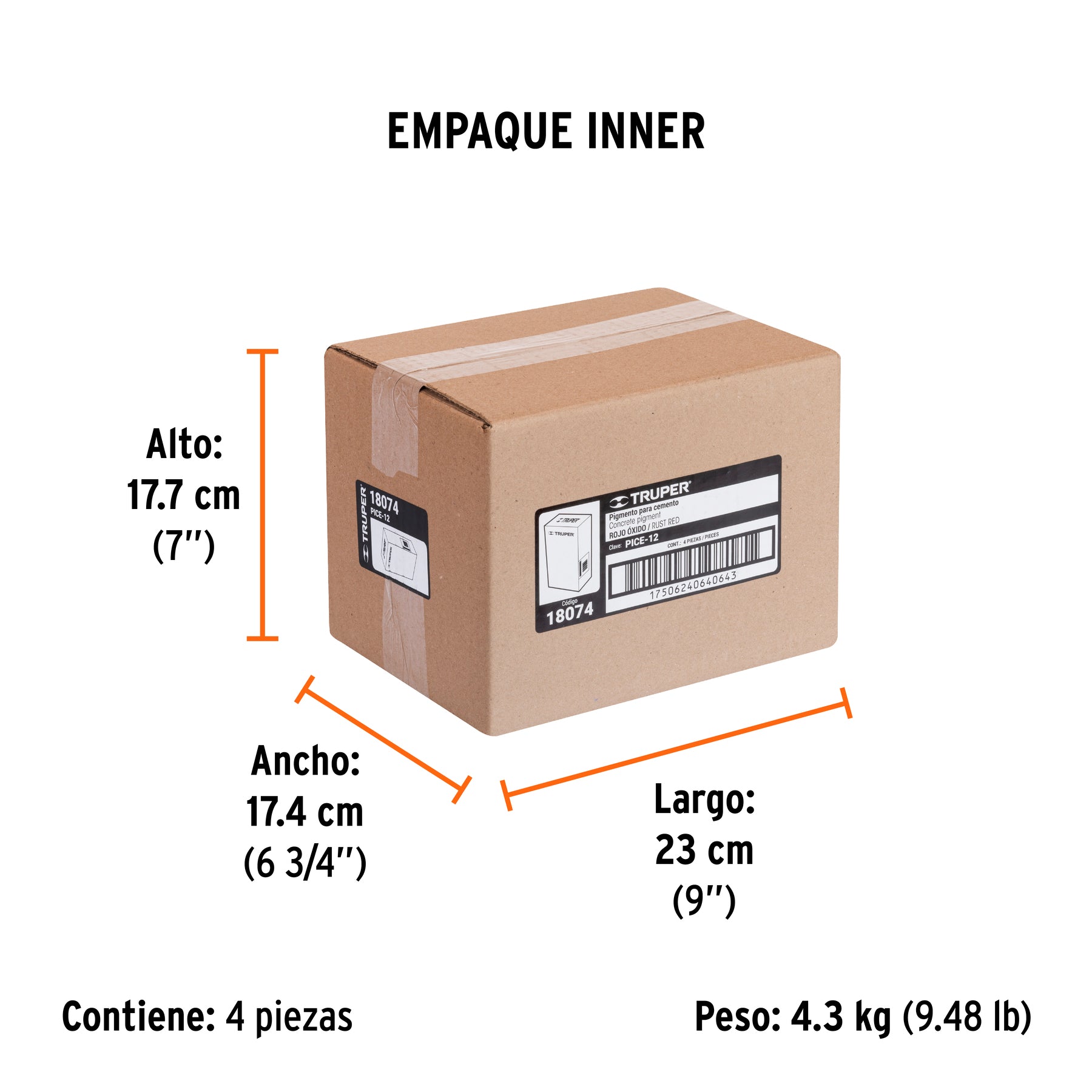 Pigmento para cemento, 1 kg, rojo óxido