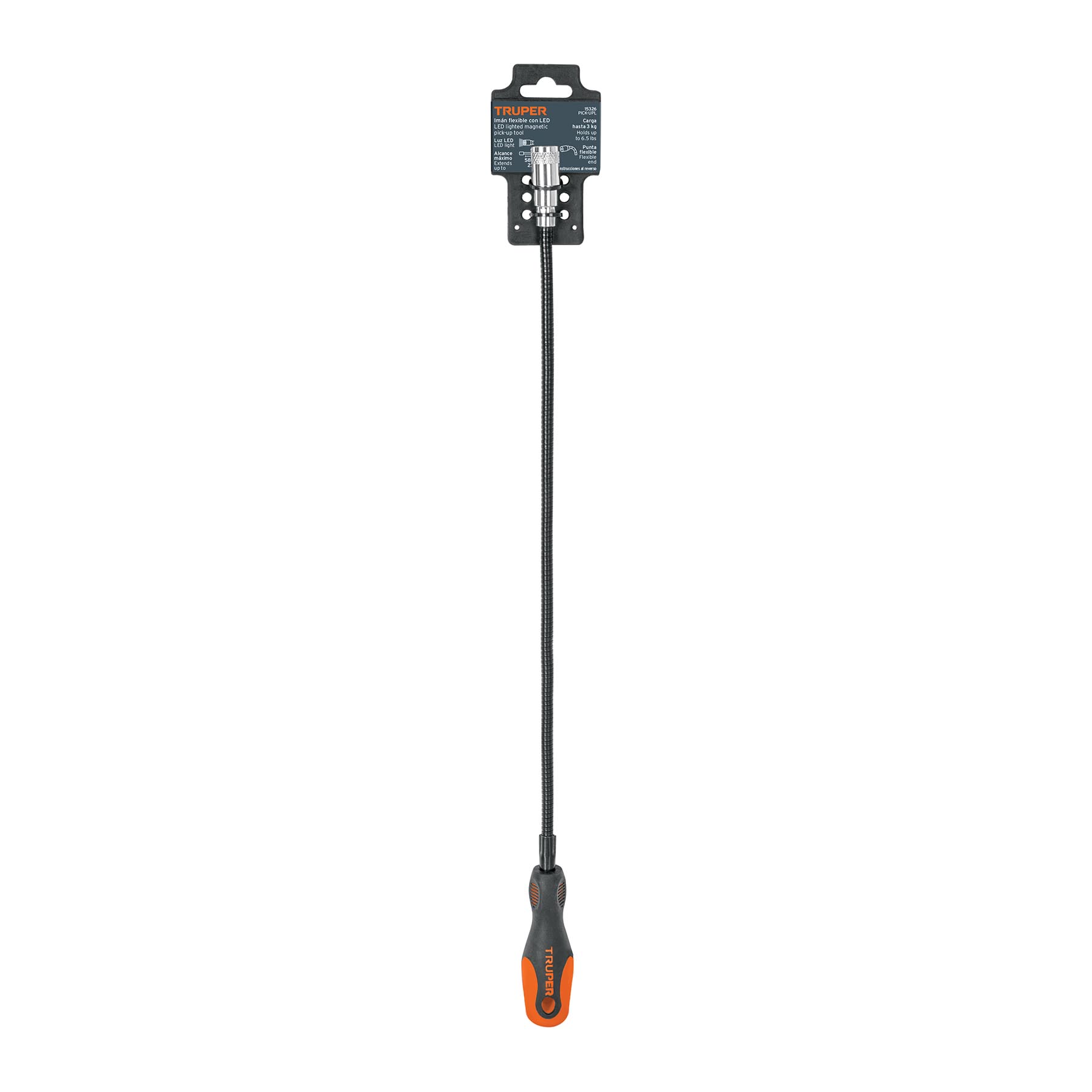 Imán extensible, flexible de acero con LED, 3 kg
