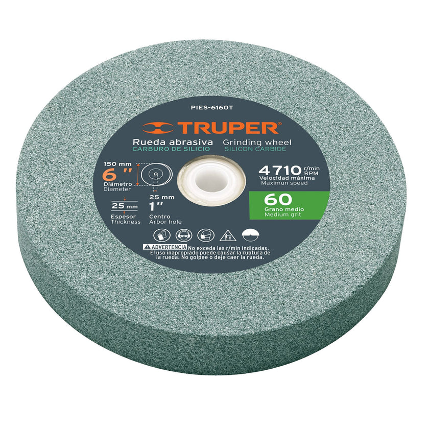 Piedra para esmeril 6 x 1", carburo de silicio, grano 60
