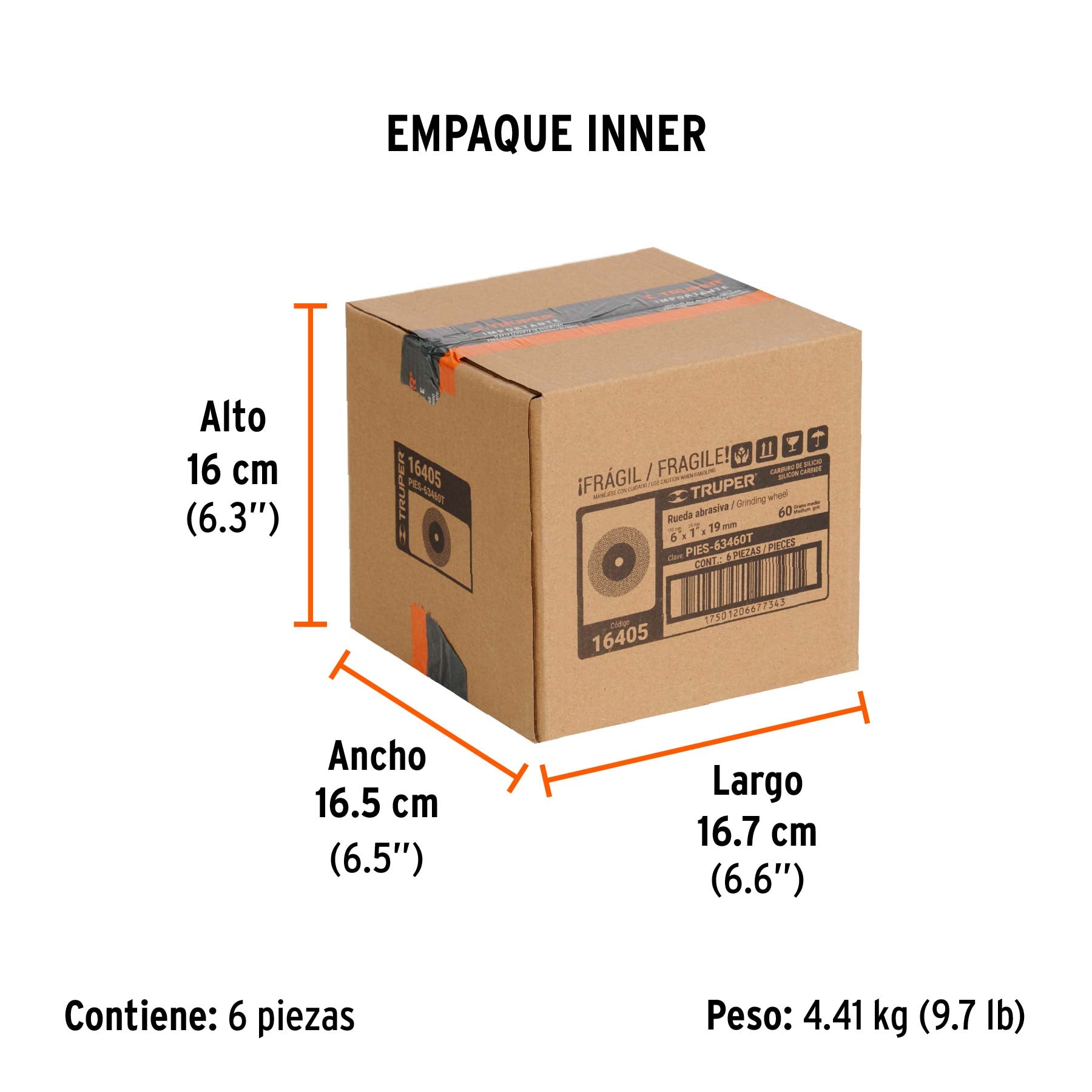 Piedra para esmeril 6 x 3/4", carburo de silicio, grano 60