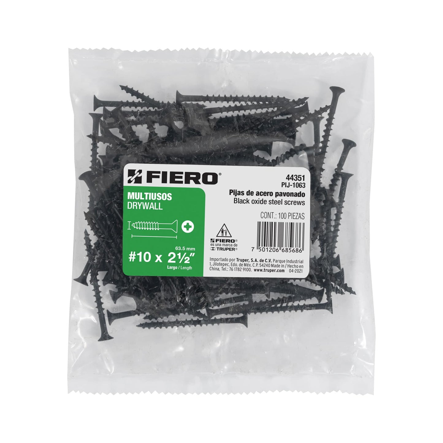 Pijas multiusos 10 x 2-1/2", caja con 100 piezas