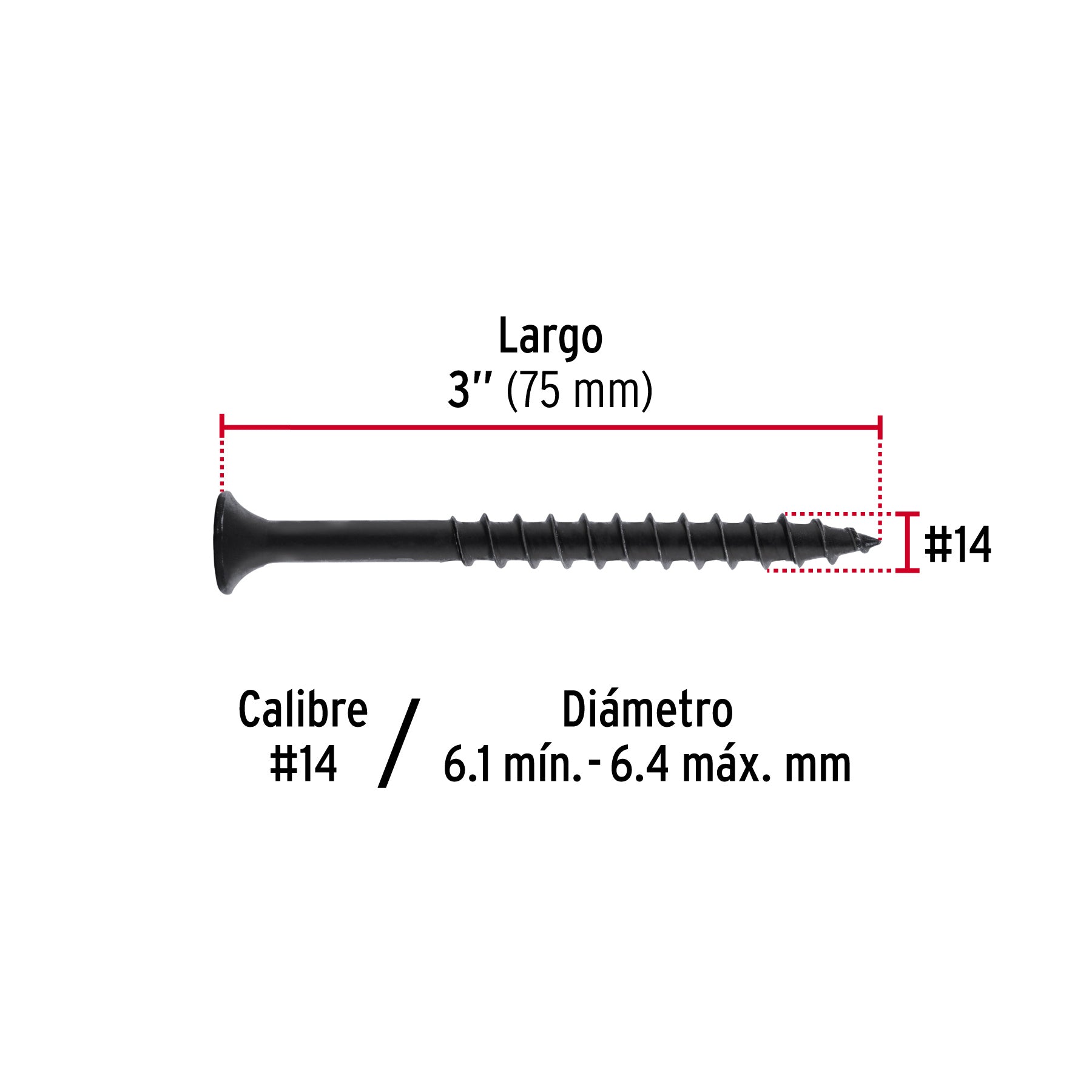 Pijas multiusos 14 x 3" caja con 100 piezas
