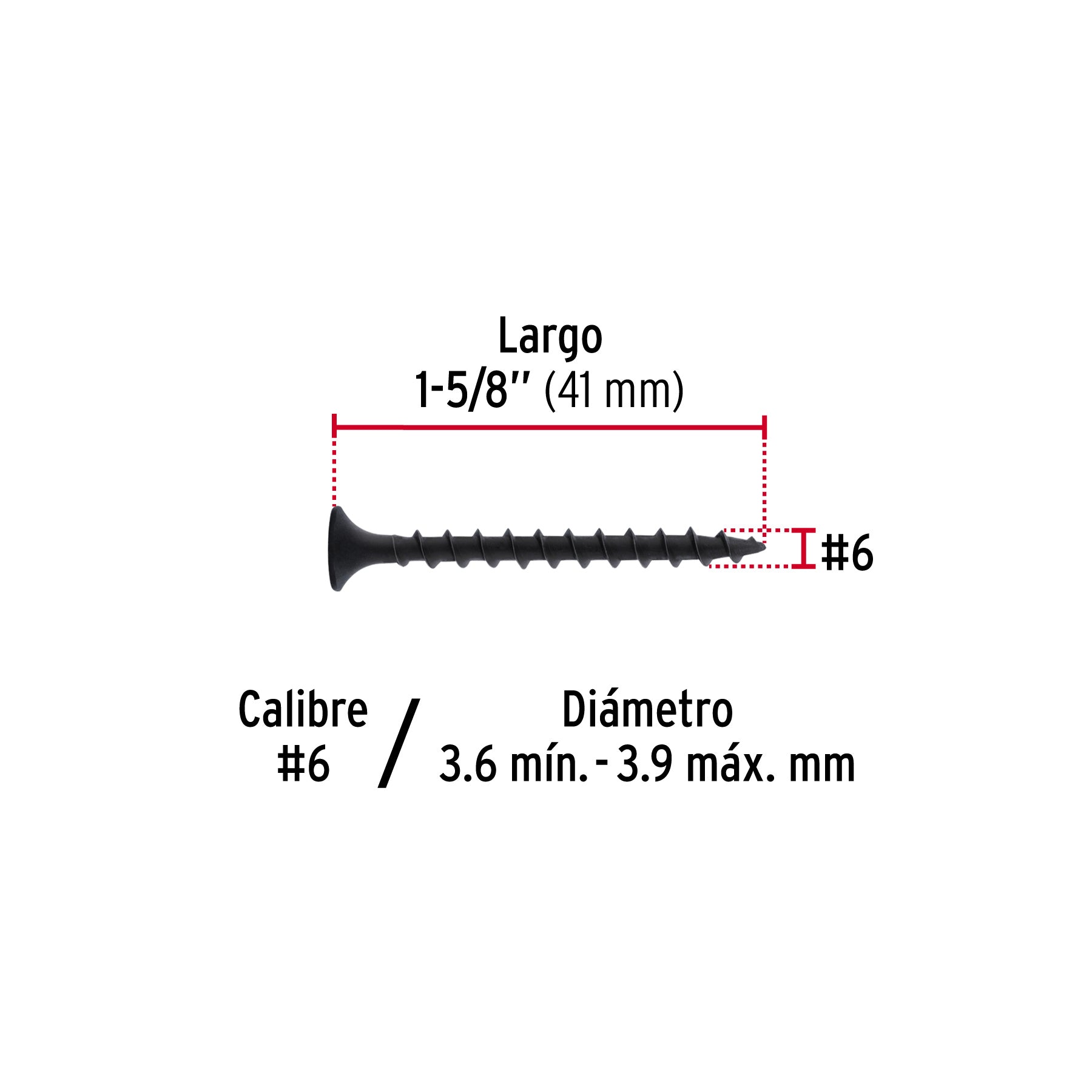 Pijas multiusos 6 x 1-5/8" caja con 100 piezas