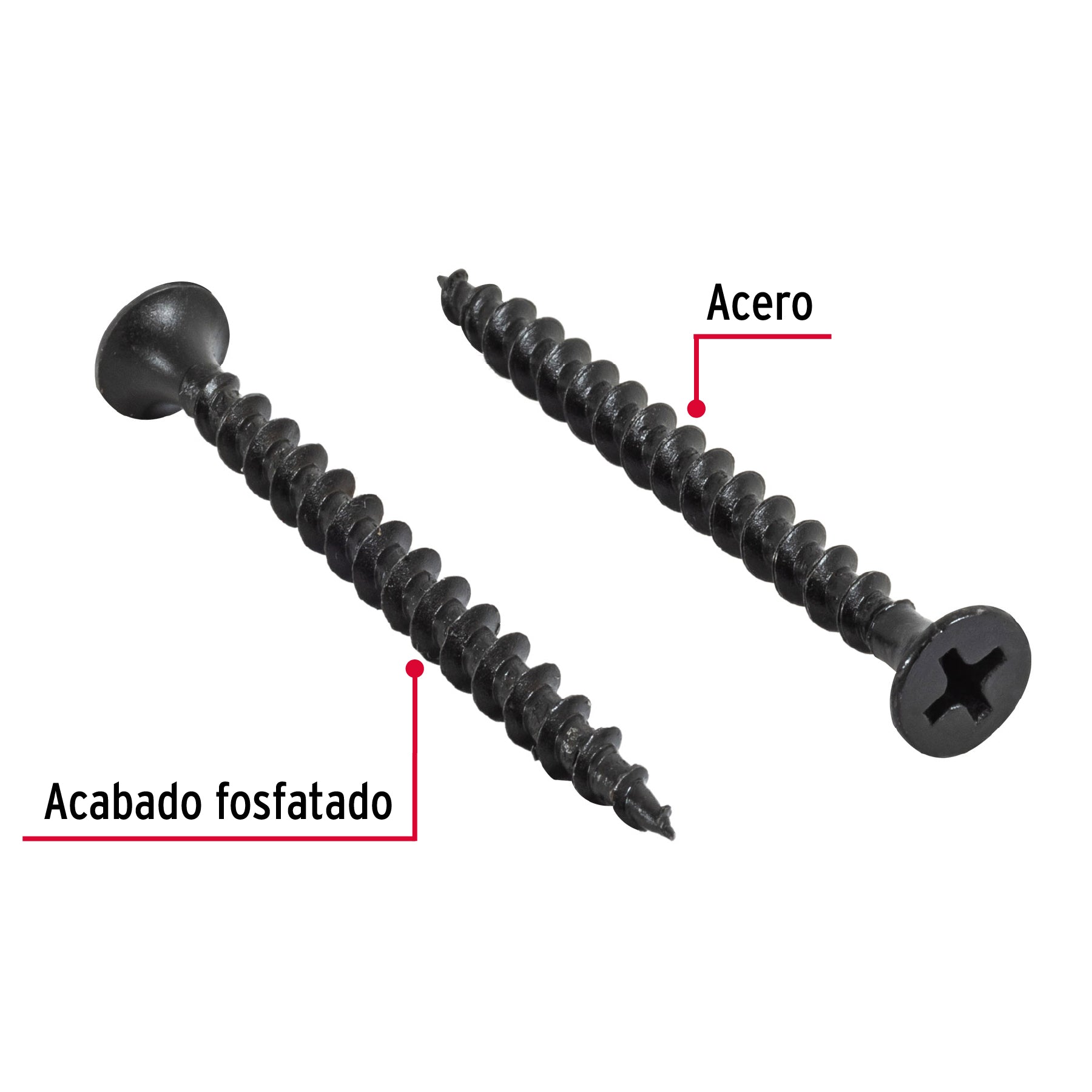 Blíster con 10 pijas multiusos, #8 x 2' , Fiero