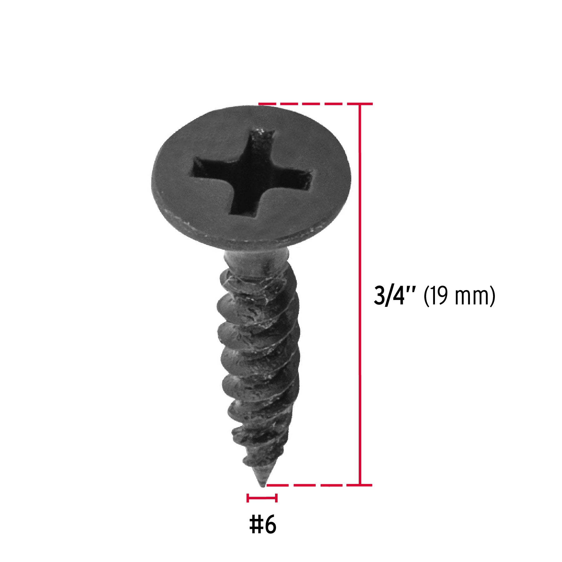 Pija multiusos 6 x 3/4", cuerda cerrada, caja con 100 piezas