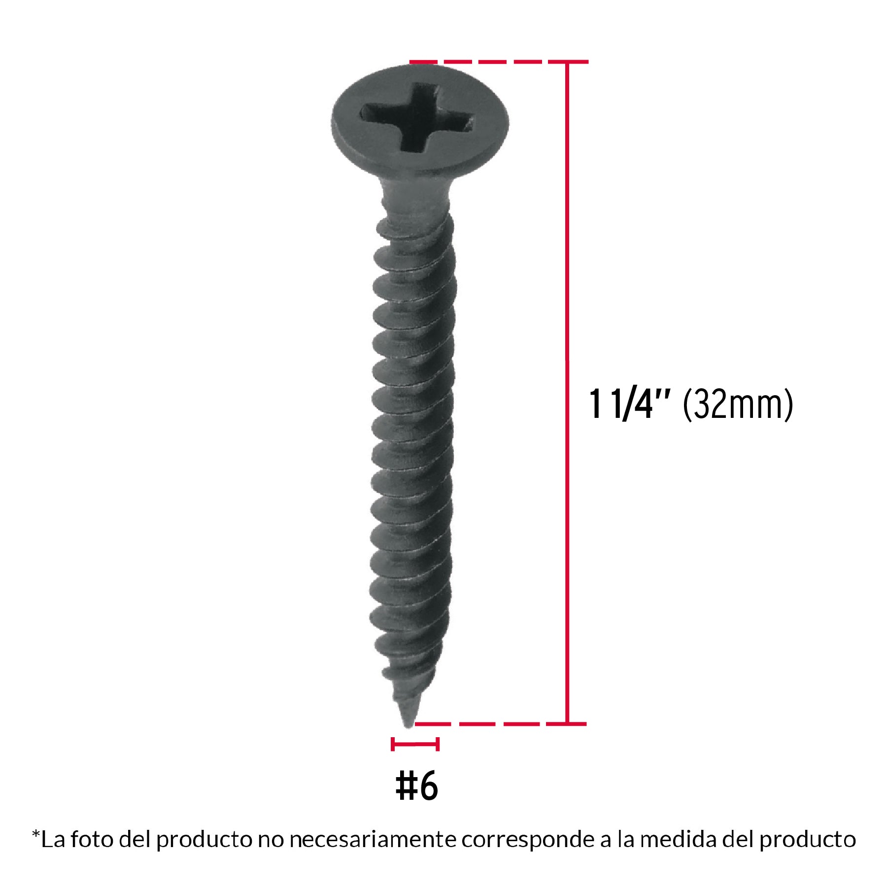 Pija multiusos 6 x 1-1/4", cuerda cerrada, caja 100 piezas