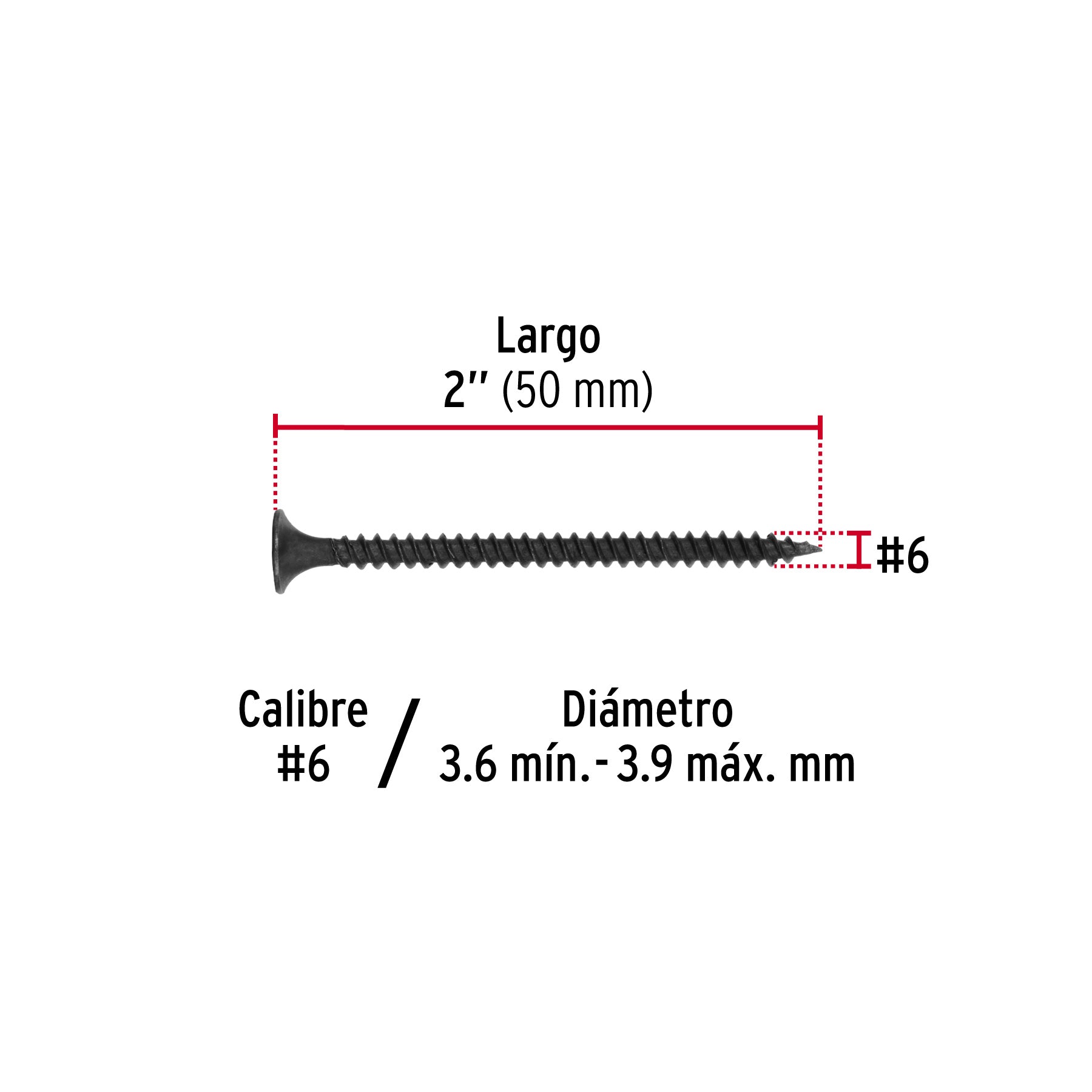 Pija multiusos 6 x 2", cuerda cerrada, caja con 100 piezas