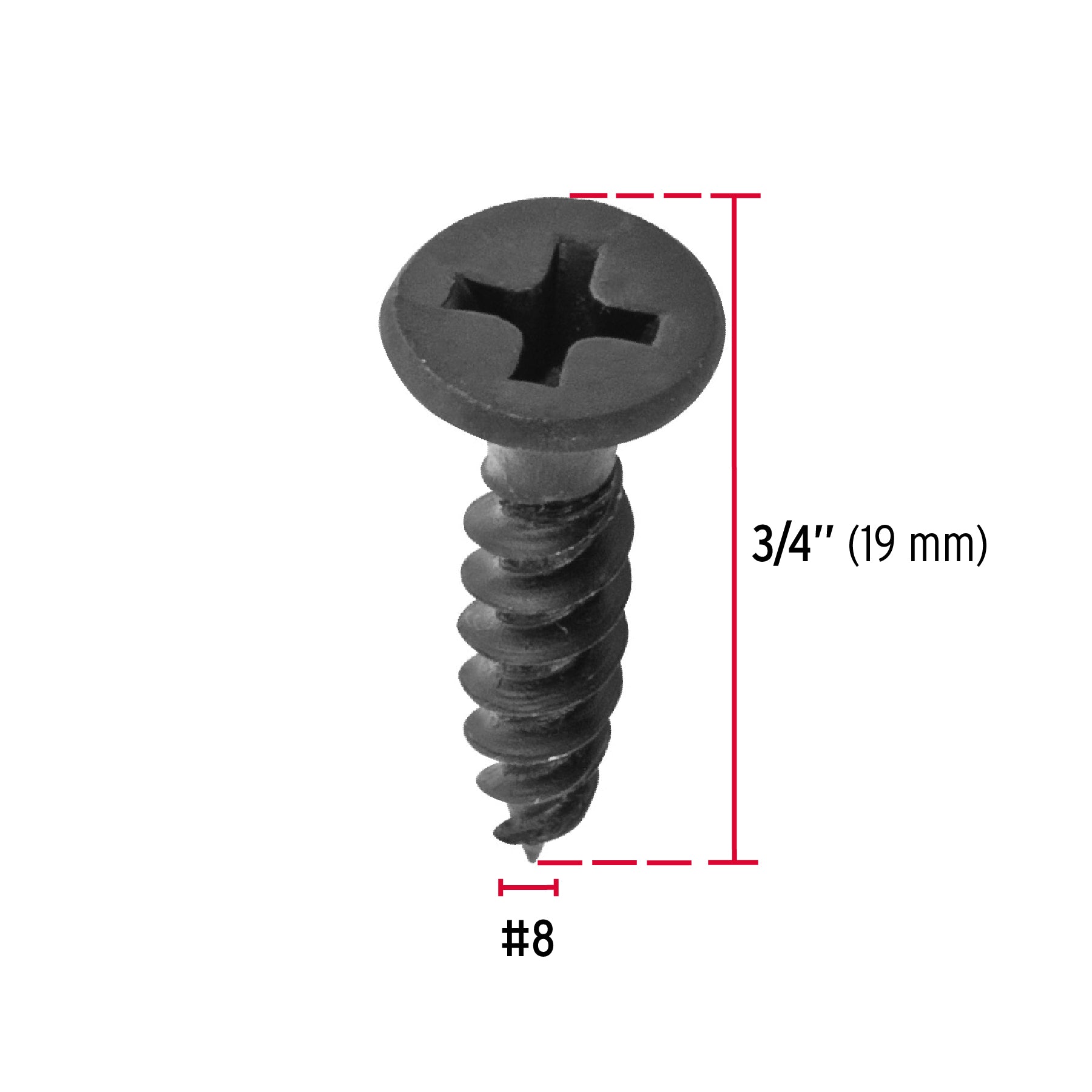 Pija multiusos 8 x 3/4", cuerda cerrada, caja con 100 piezas