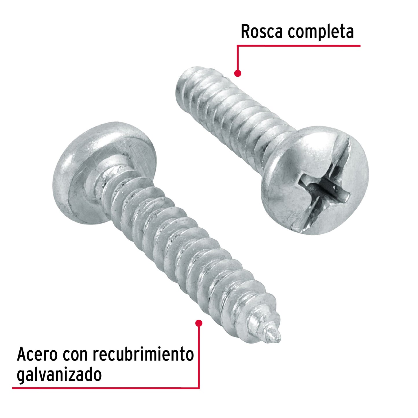 Blíster con 10 pijas para lámina, #10 x 1', Fiero