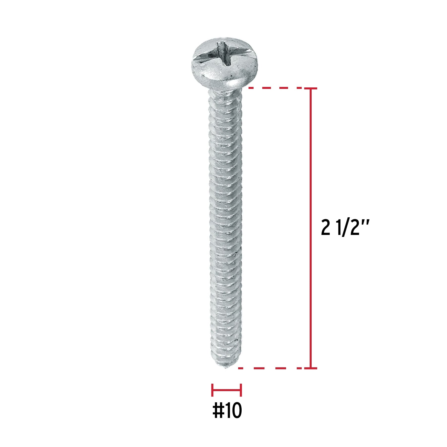 Pijas para lámina #10, 2-1/2" caja con 150 piezas