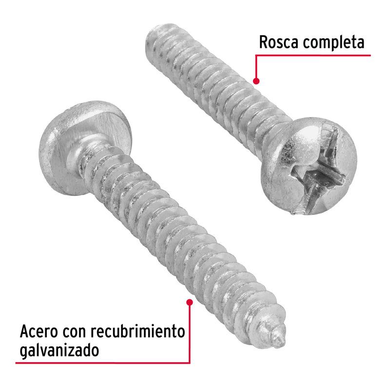 Pijas para lámina, #12, 1-1/2", caja con 100 pzas
