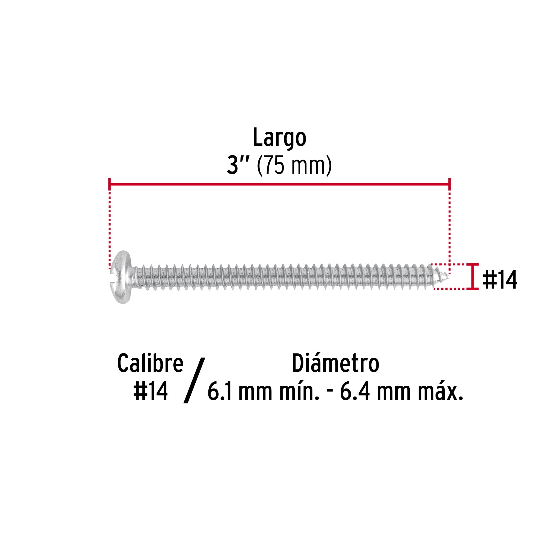 Pijas para lámina #14, 3" caja con 100 piezas