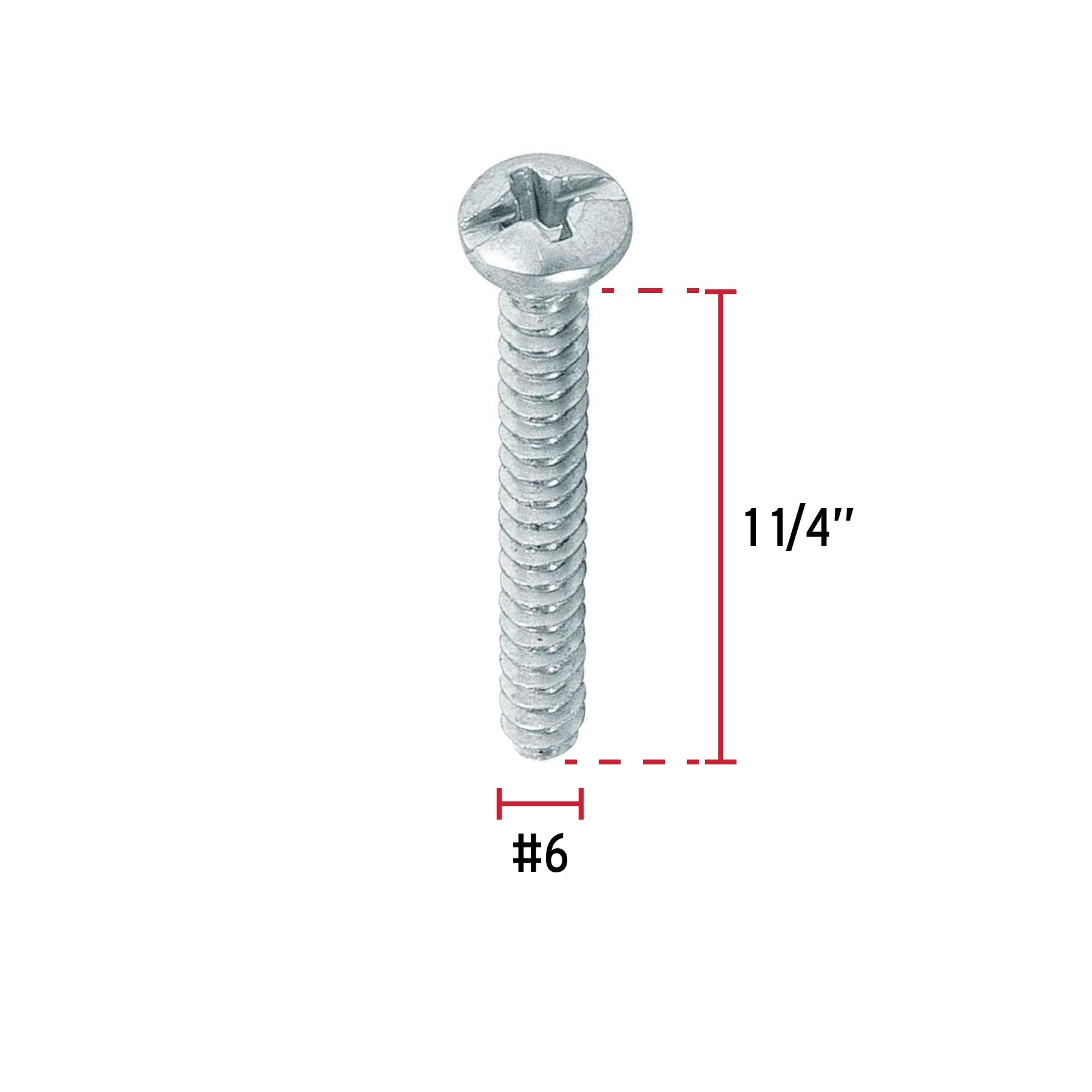 Pijas para lámina #6, 1-1/4" caja con 200 piezas