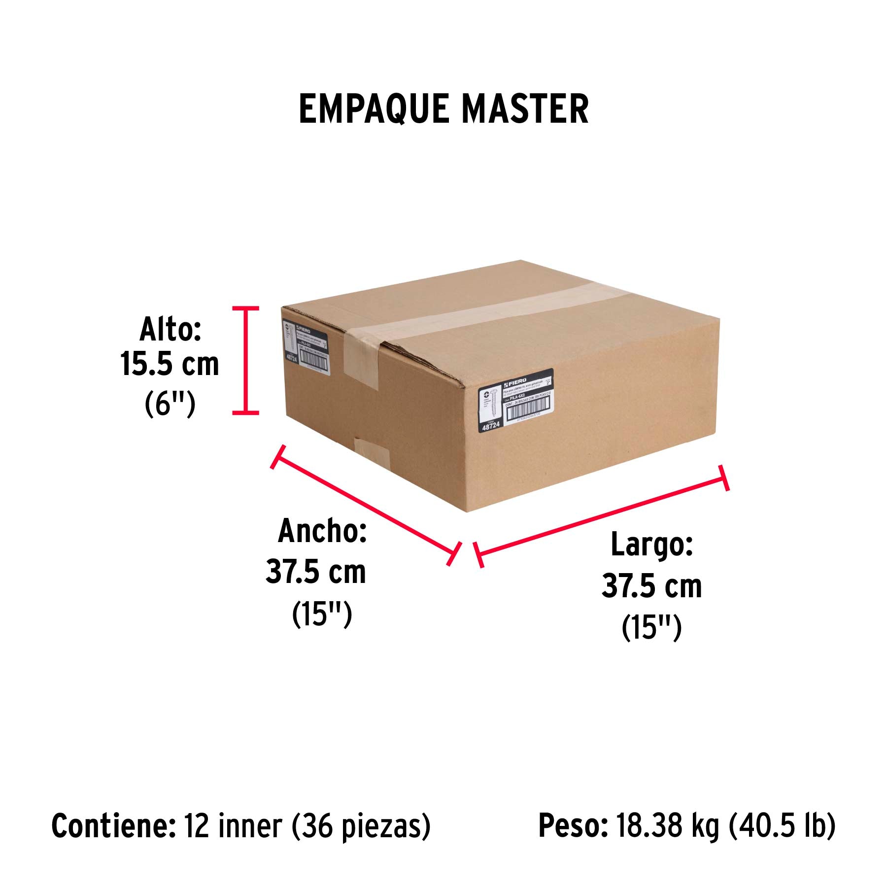 Pijas para lámina #6, 2" caja con 200 piezas
