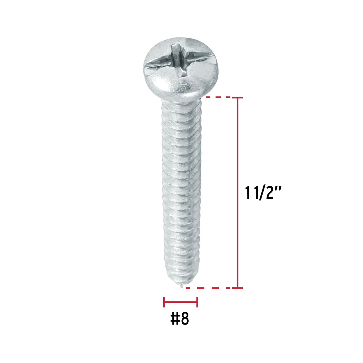 Pijas para lámina, #8, 1-1/2", caja con 200 pzas