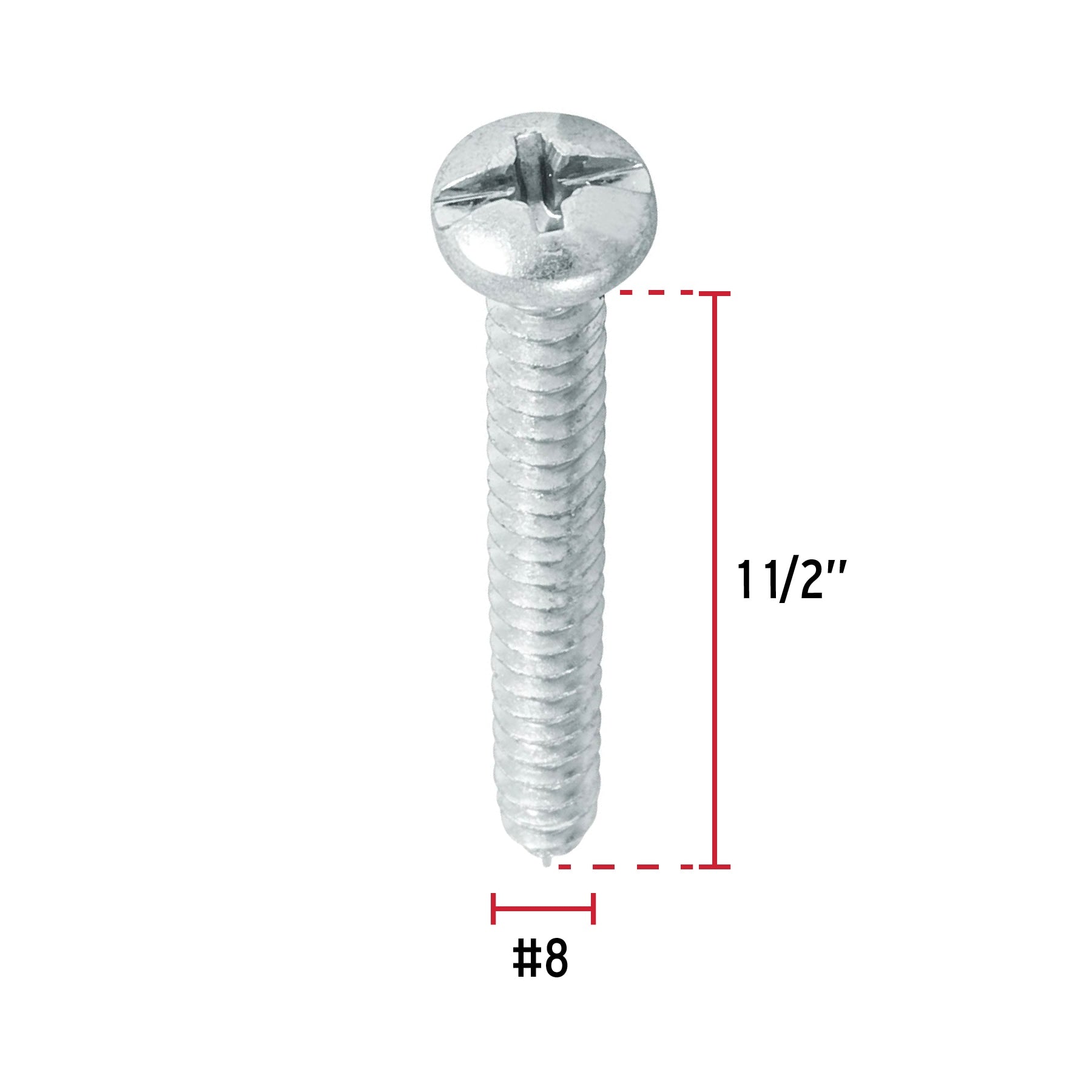 Pijas para lámina, #8, 1-1/2", caja con 200 pzas