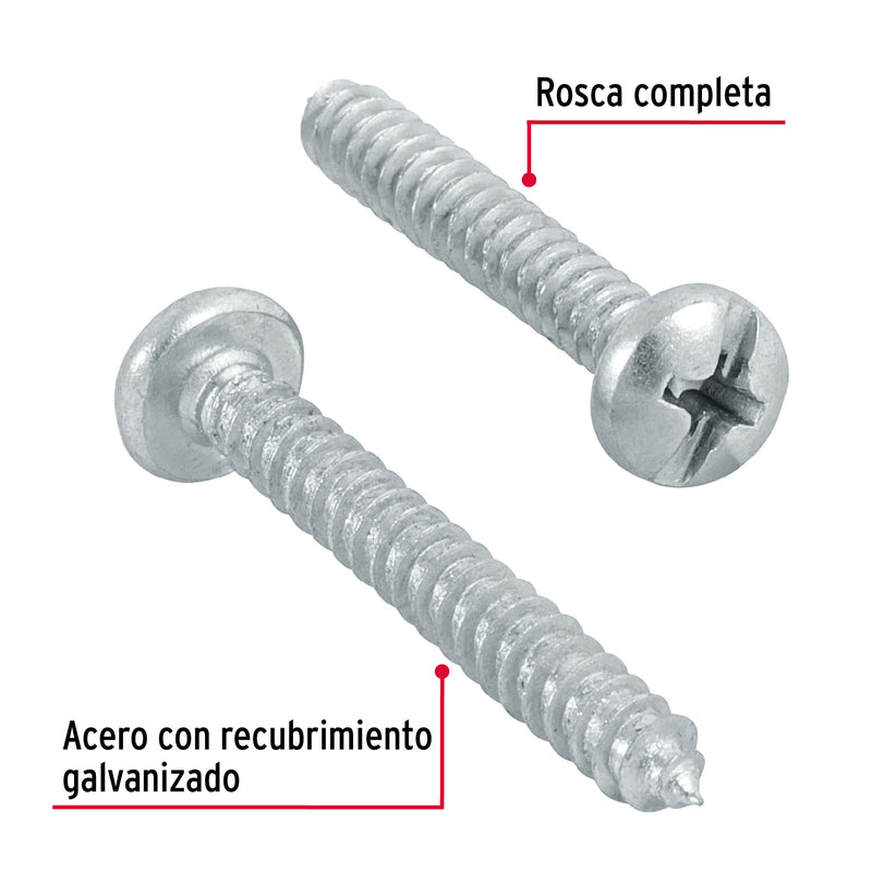 Pijas para lámina, #8, 1-1/4", caja con 200 pzas