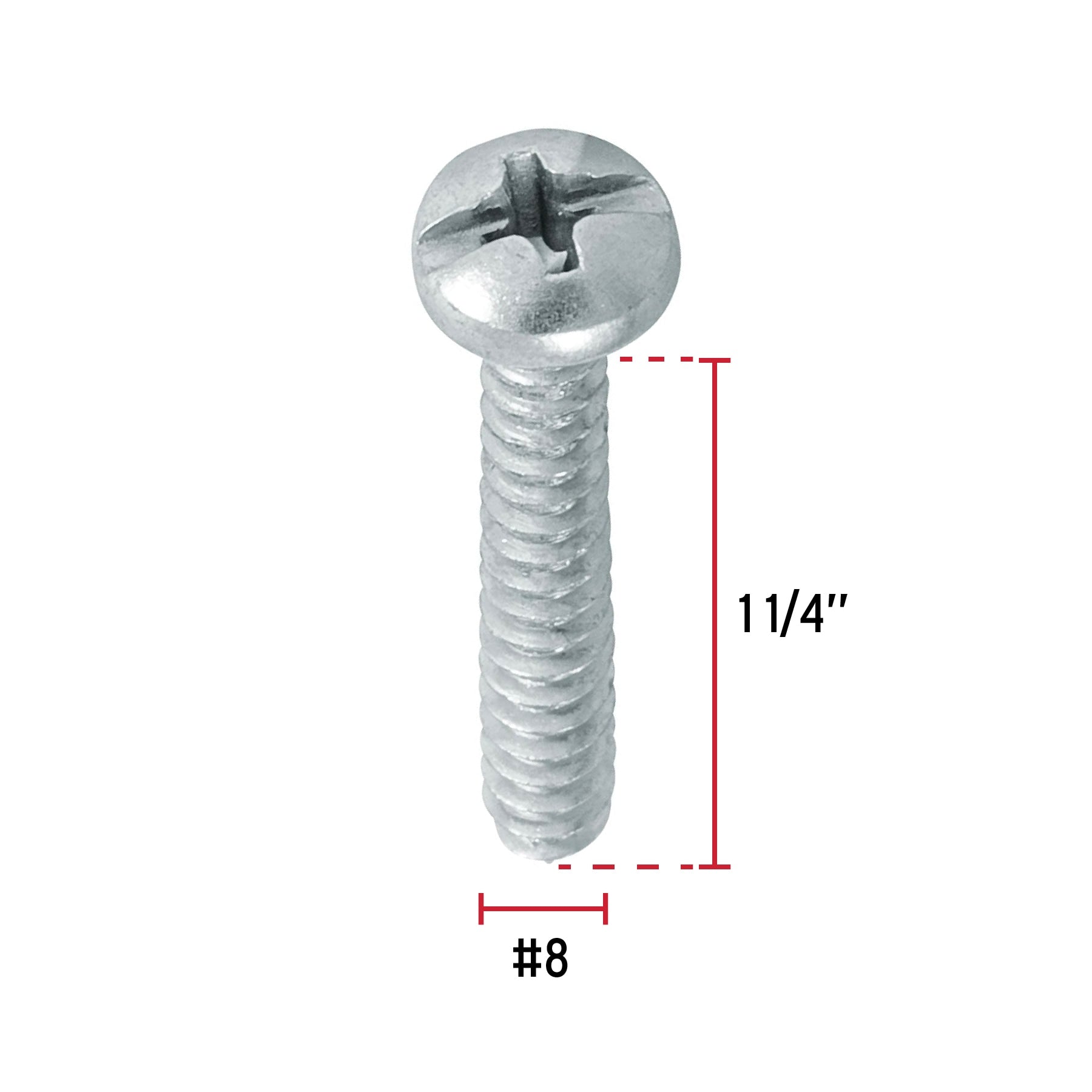 Pijas para lámina, #8, 1-1/4", caja con 200 pzas