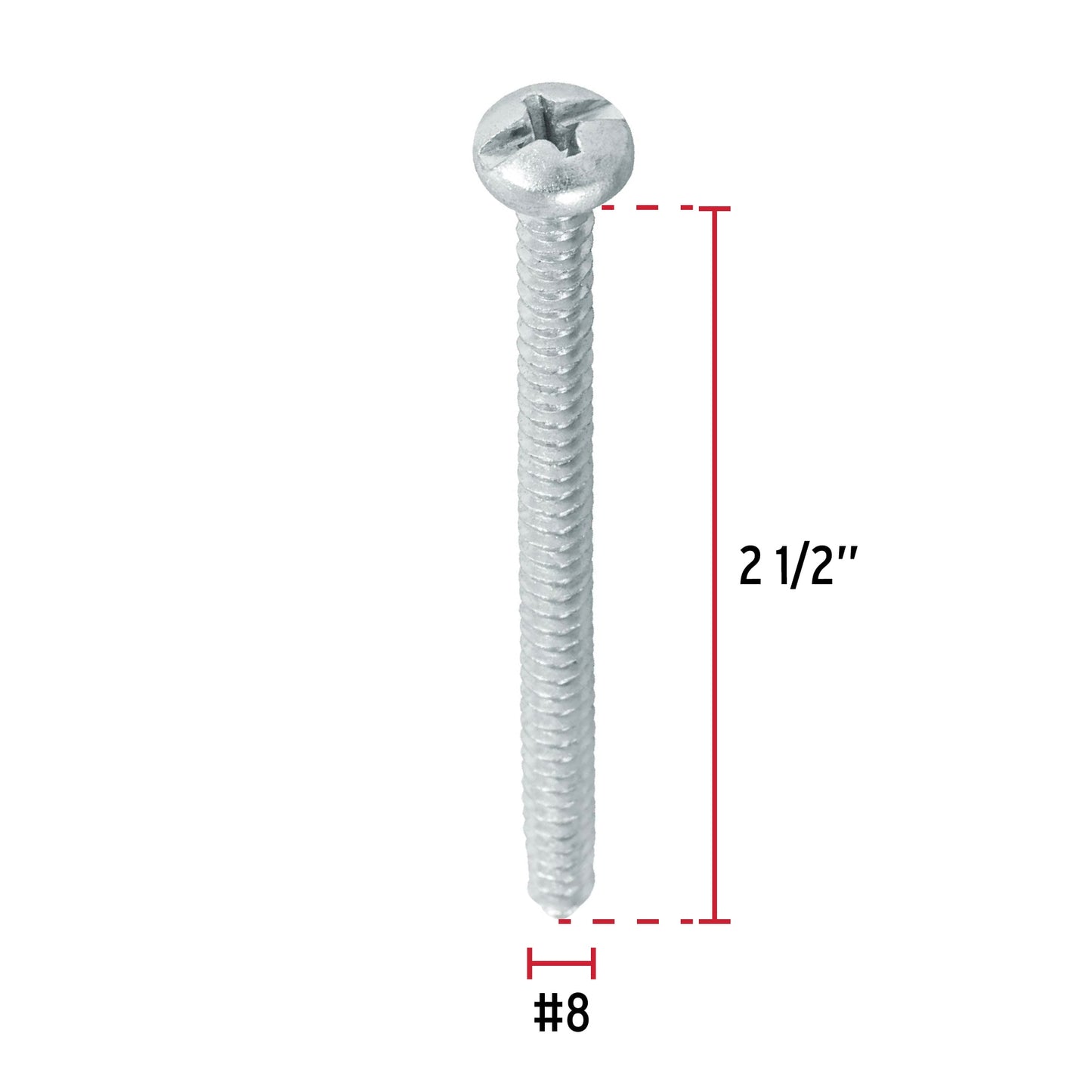 Pijas para lámina, #8, 2-1/2", caja con 200 pzas