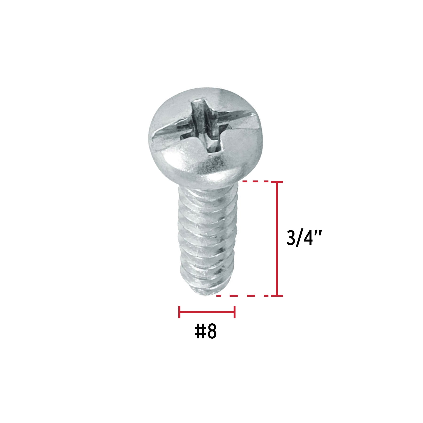 Pijas para lámina, #8, 3/4", caja con 200 pzas