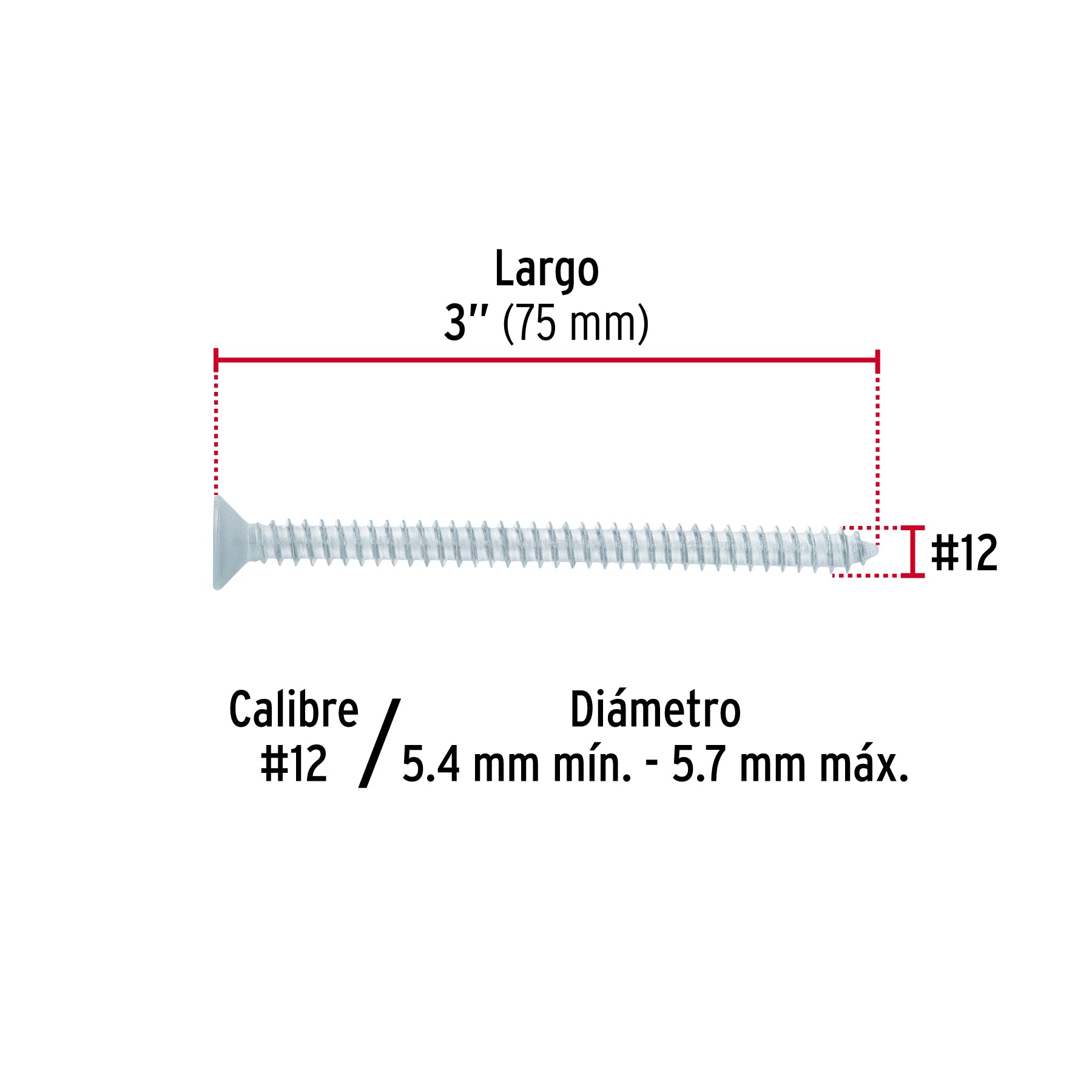 Bolsa 100 pijas para lámina cabeza plana #12 x 3', FIERO
