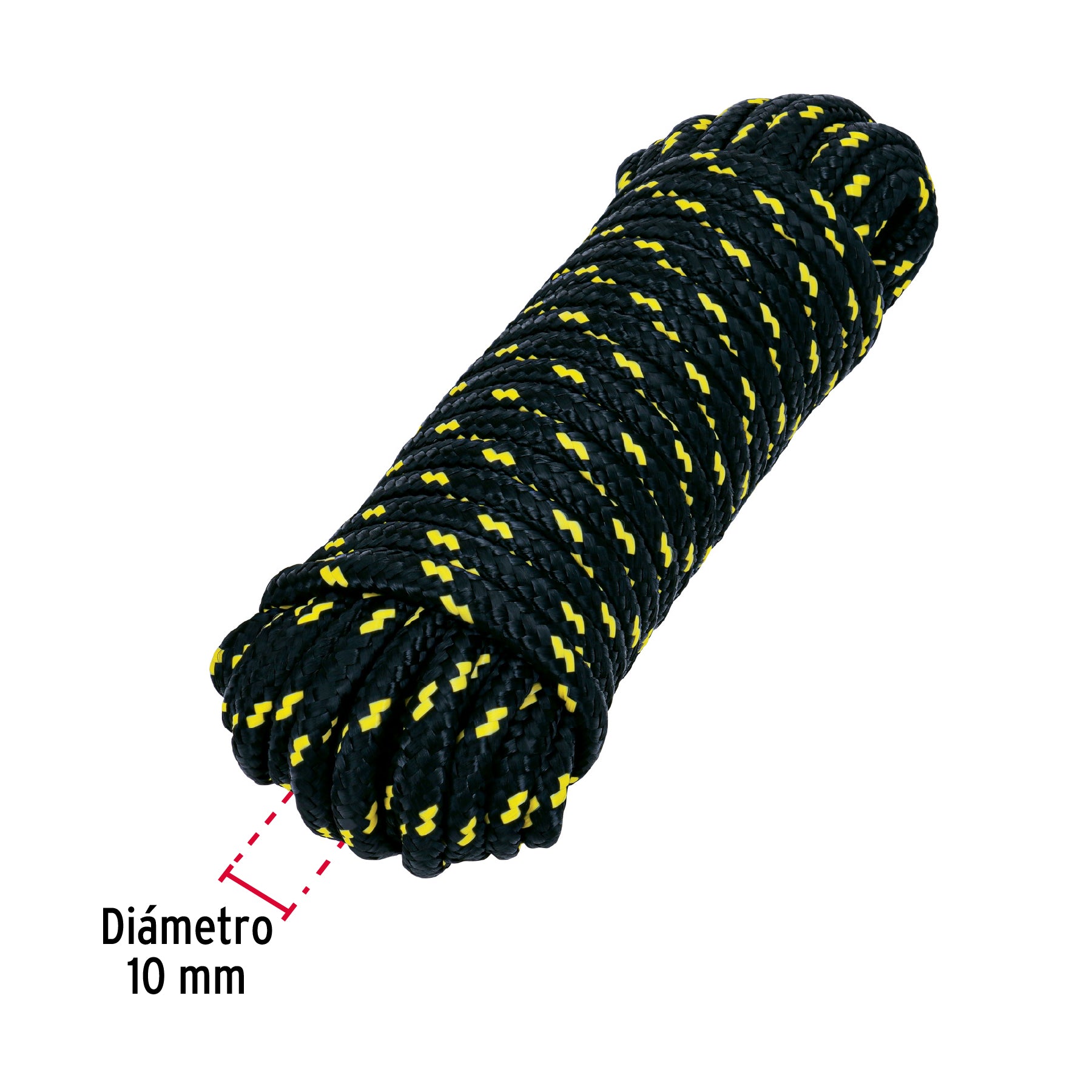 Piola de Polipropileno trenzada, multicolor, 10mm x 15m