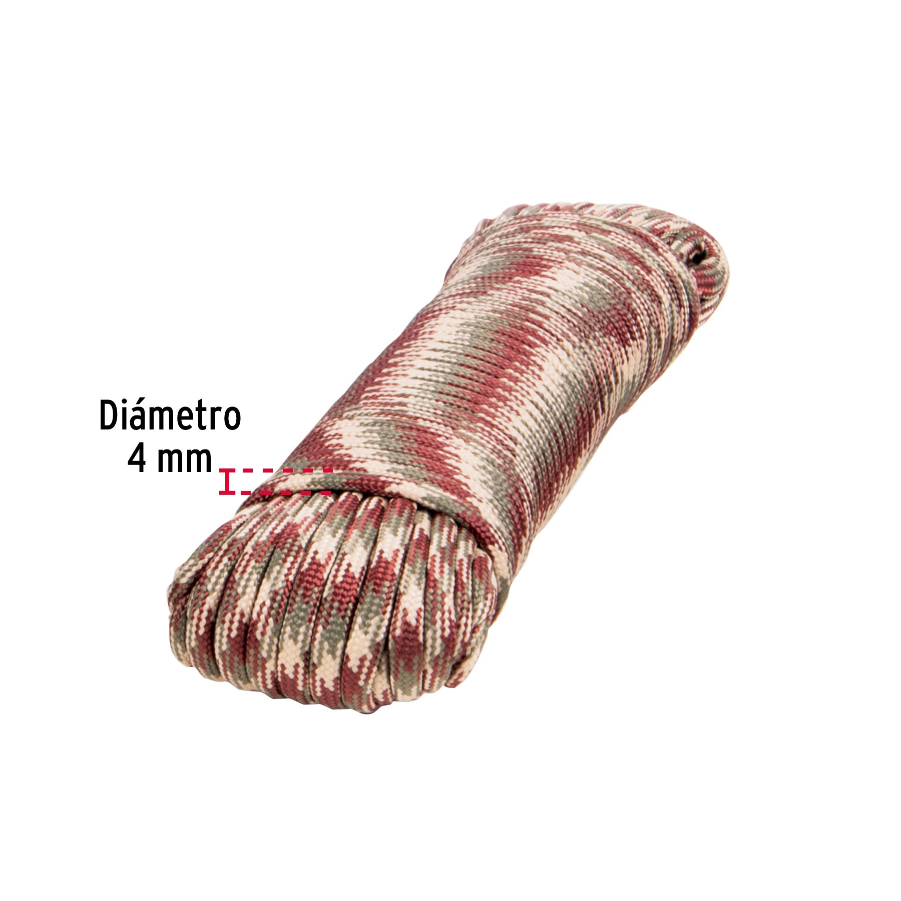 Piola de Nylon Paracord de 4mm x 15 m, camo, Fiero