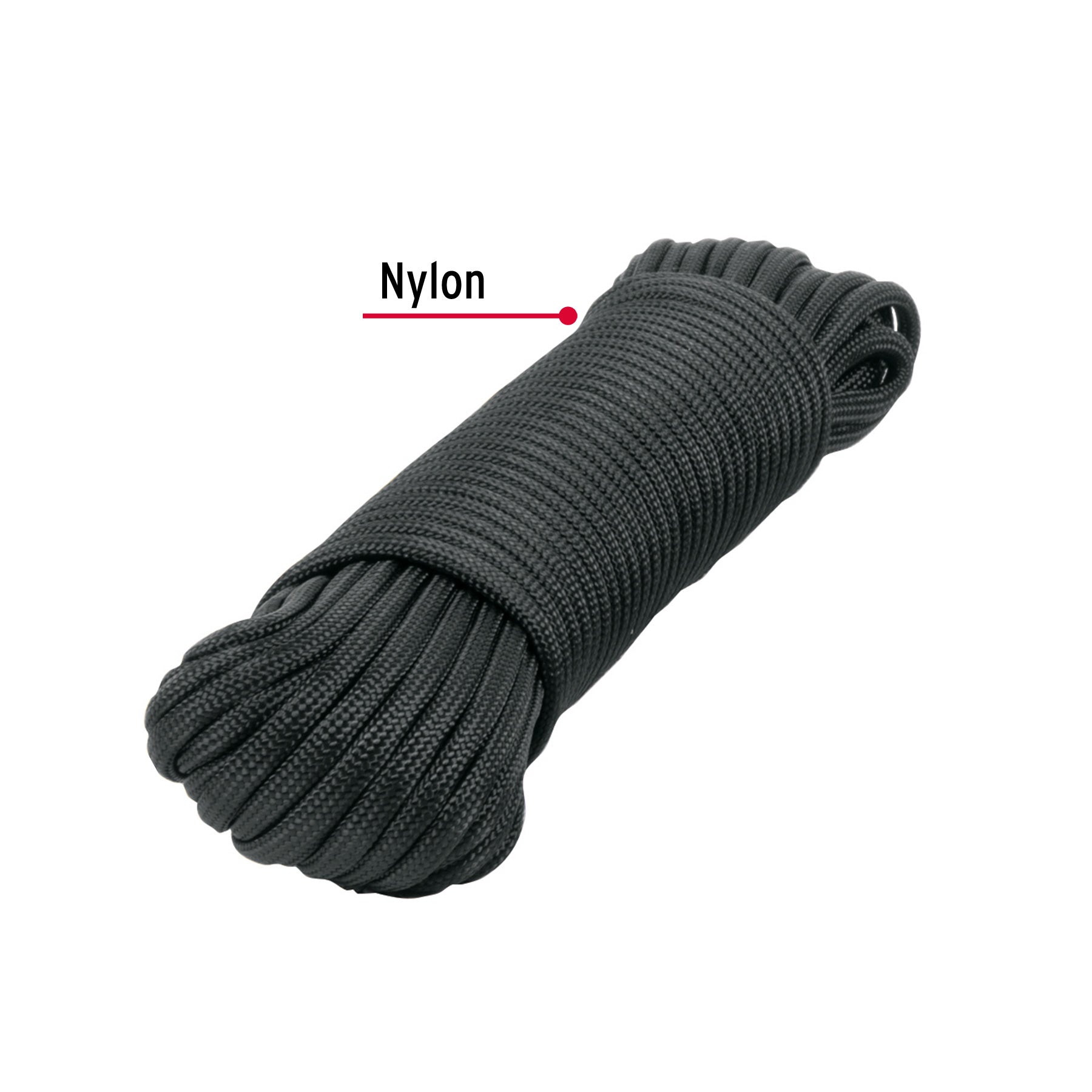 Piola de Nylon Paracord de 4mm x 15 m, negro, Fiero