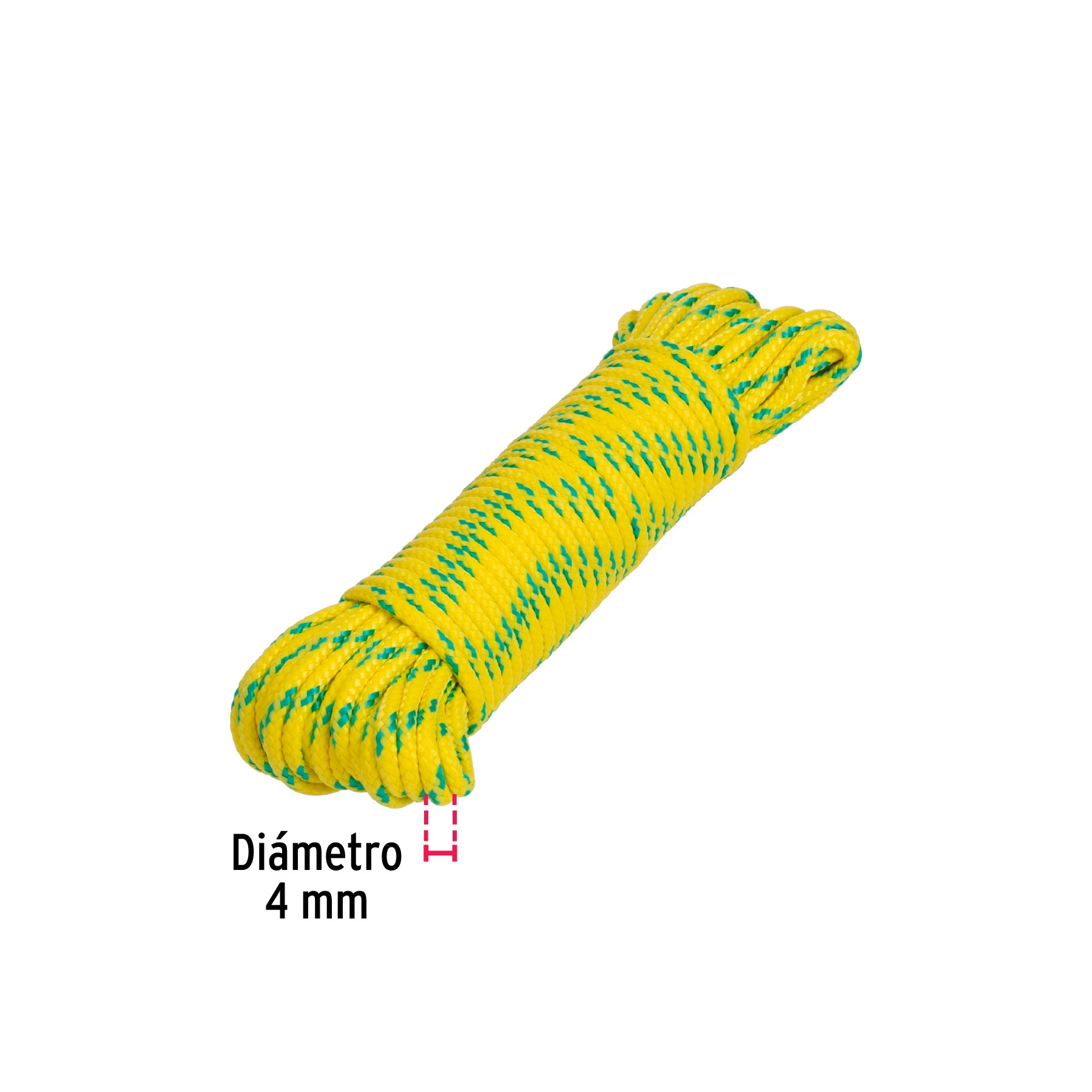 Piola de Polipropileno trenzada, multicolor, 4mm x 15m