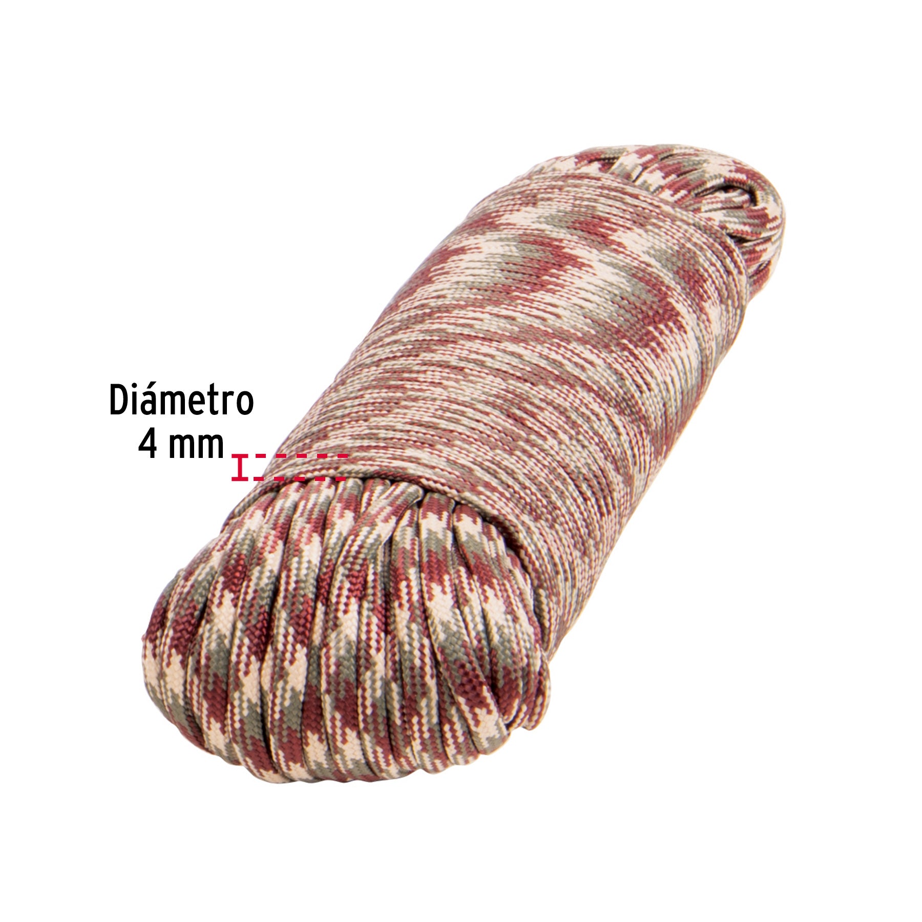 Piola de Nylon Paracord de 4mm x 30 m, camo, Fiero