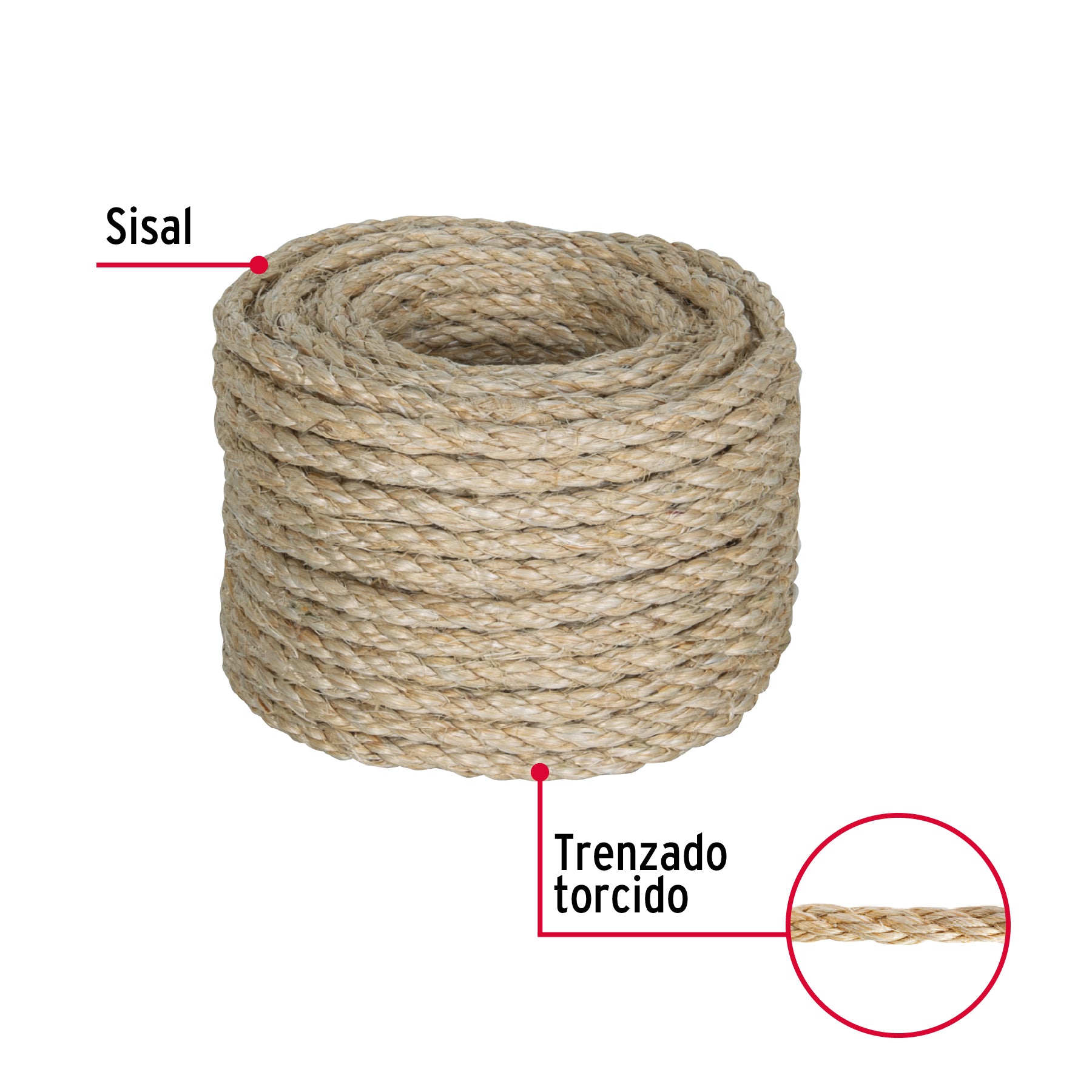 Piola de Sisal de 6 mm x 15 m natural, Fiero