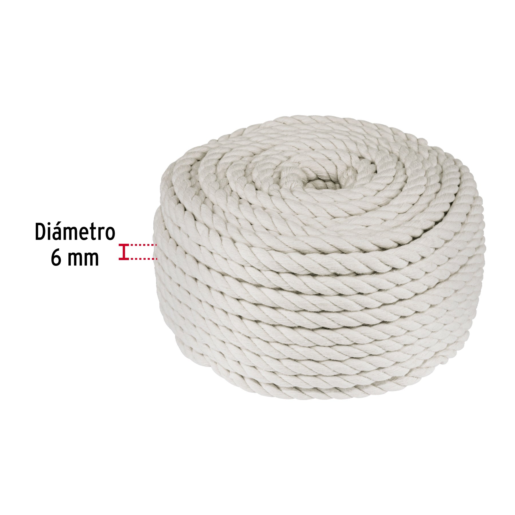 Piola de algodón de 6 mm, rollo, natural, 1 kg, FIERO