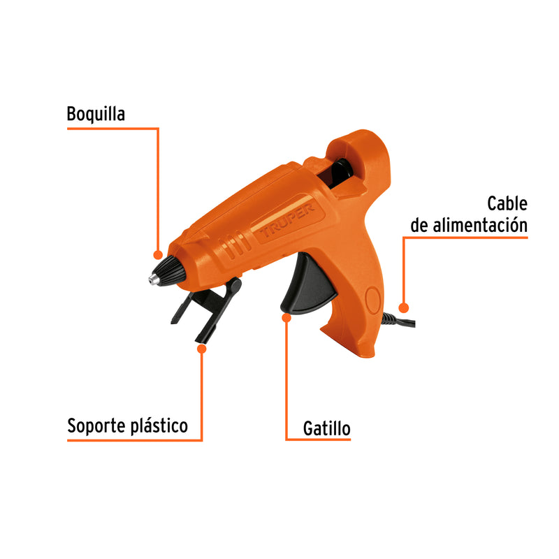 Pistola eléctrica de pegamento 25w, incluye 2 barras