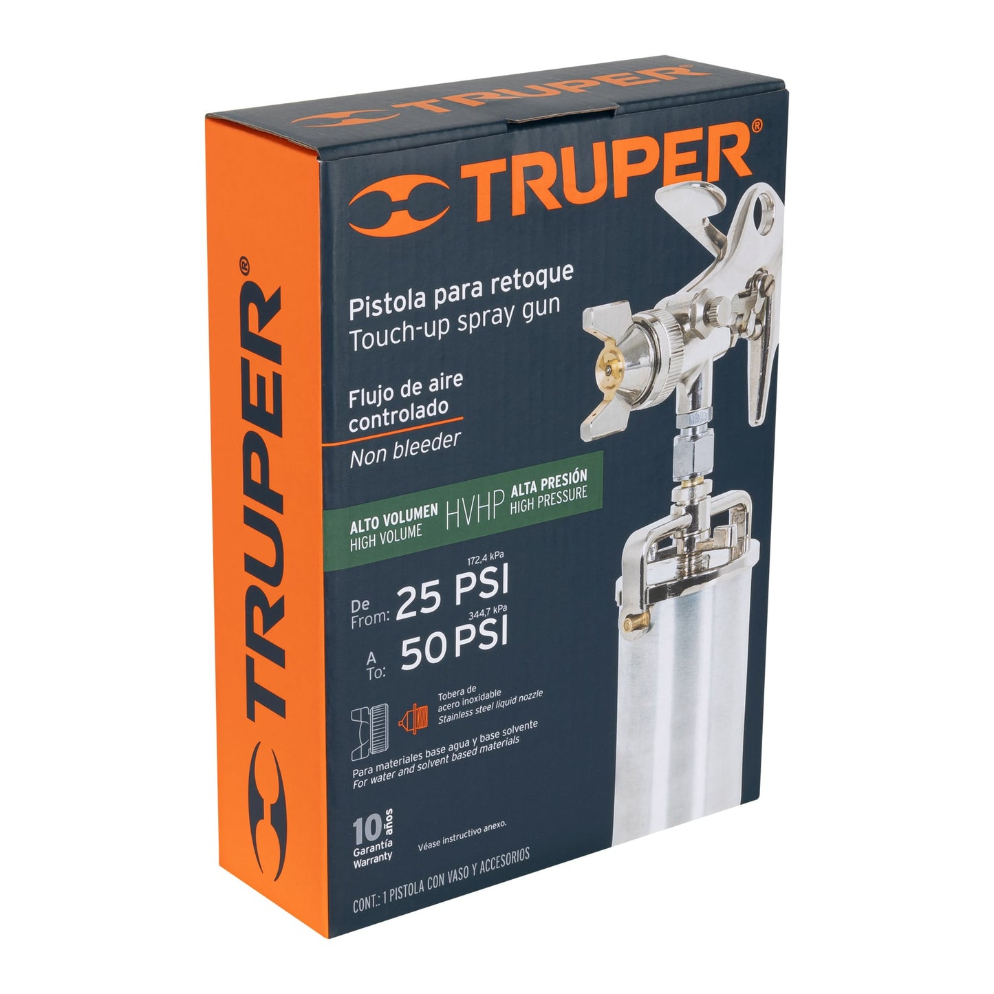 Pistola p/retoque succión, HVHP,vaso alum,boquilla 1.5 mm
