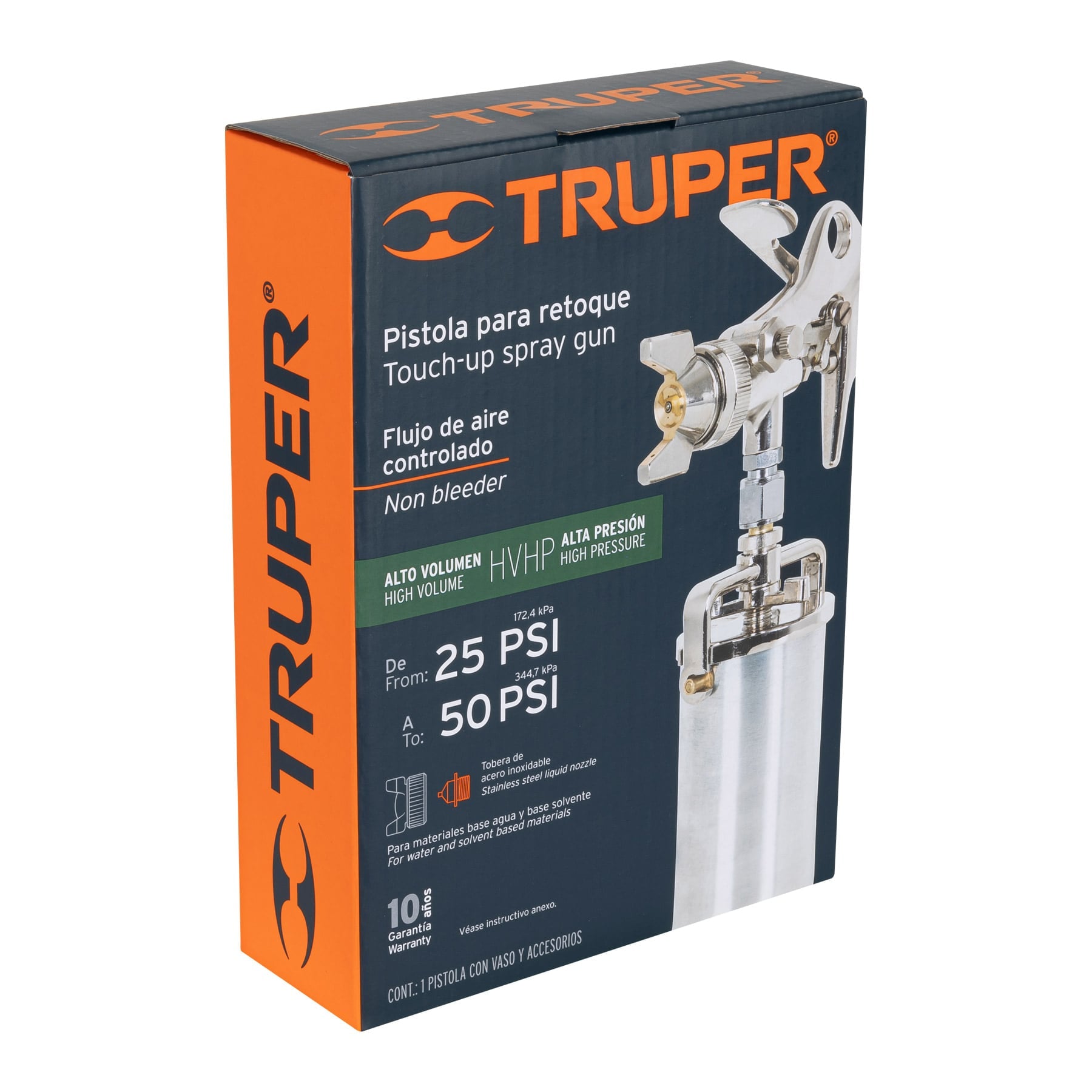 Pistola p/retoque succión, HVHP,vaso alum,boquilla 1.5 mm