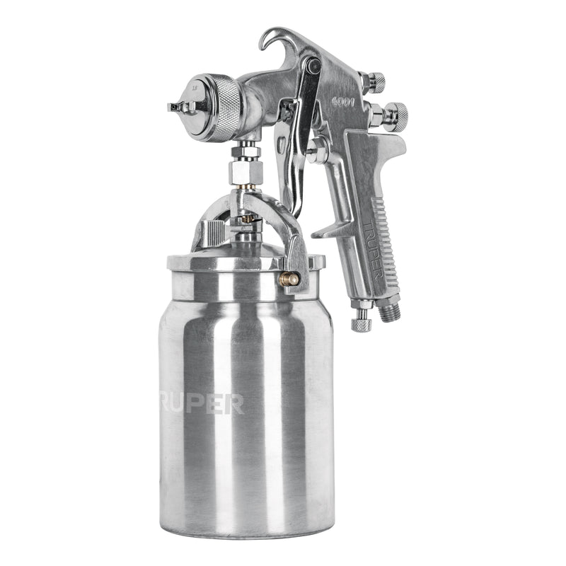 Pistola p/pintar succión HVHP, vaso alum, 1.8mm, 3 perillas