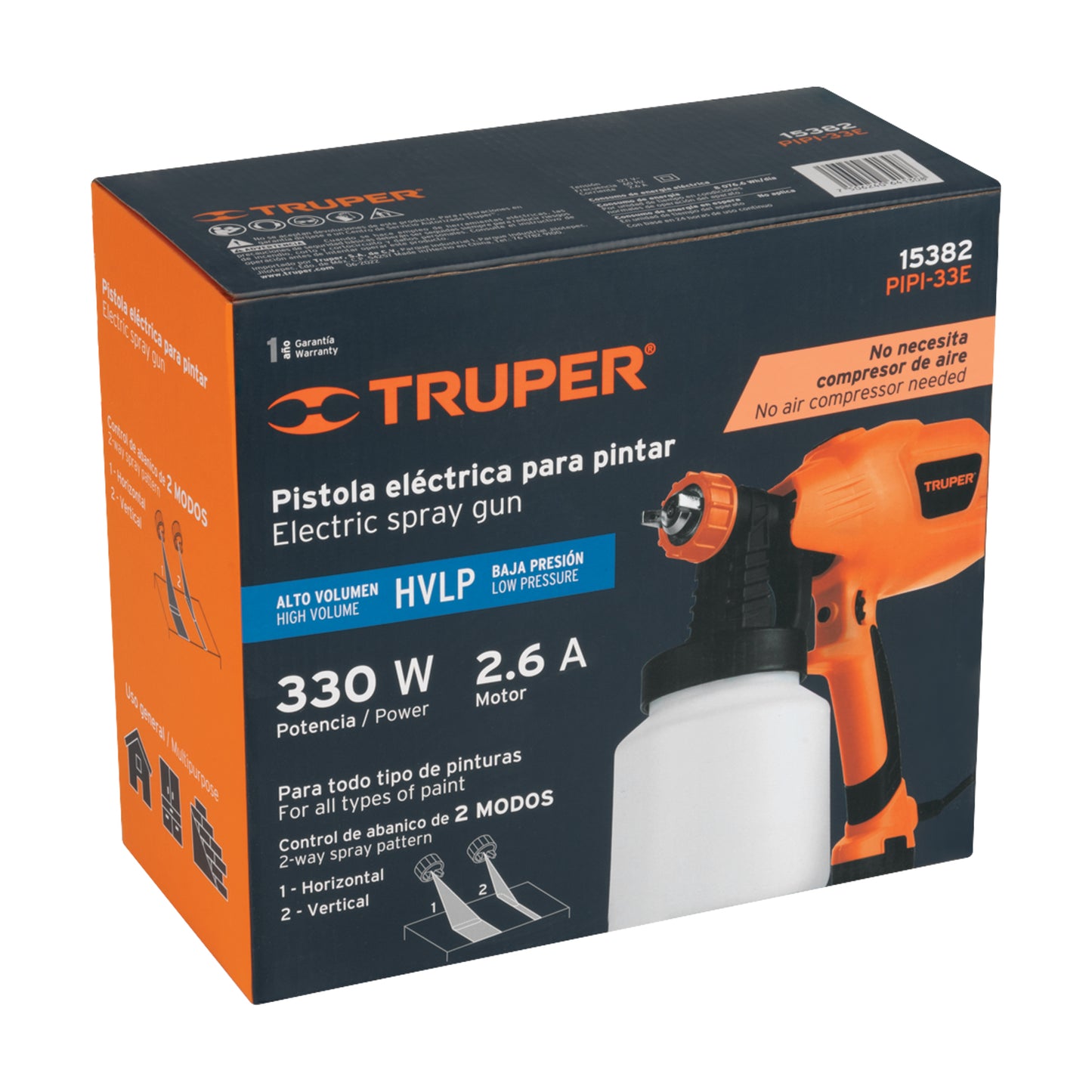 Pistola para pintar eléctrica, 330 W