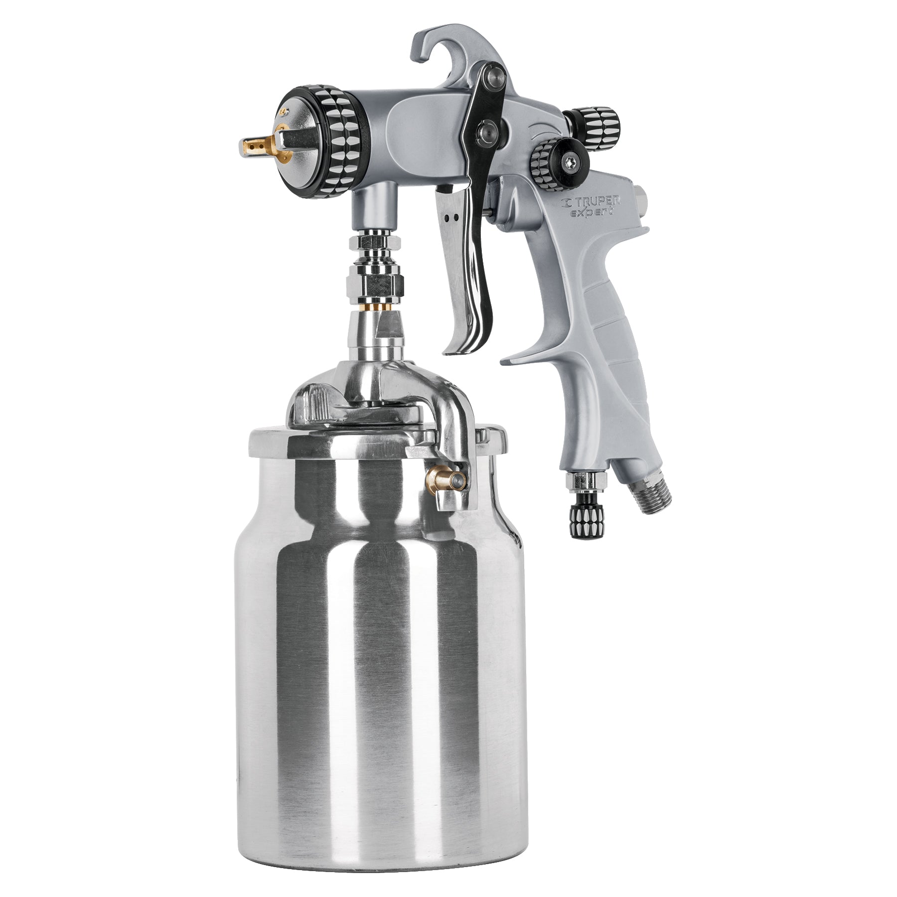 Pistola p/pintar succión HVLP,vaso alum,1.4 mm,Truper Expert
